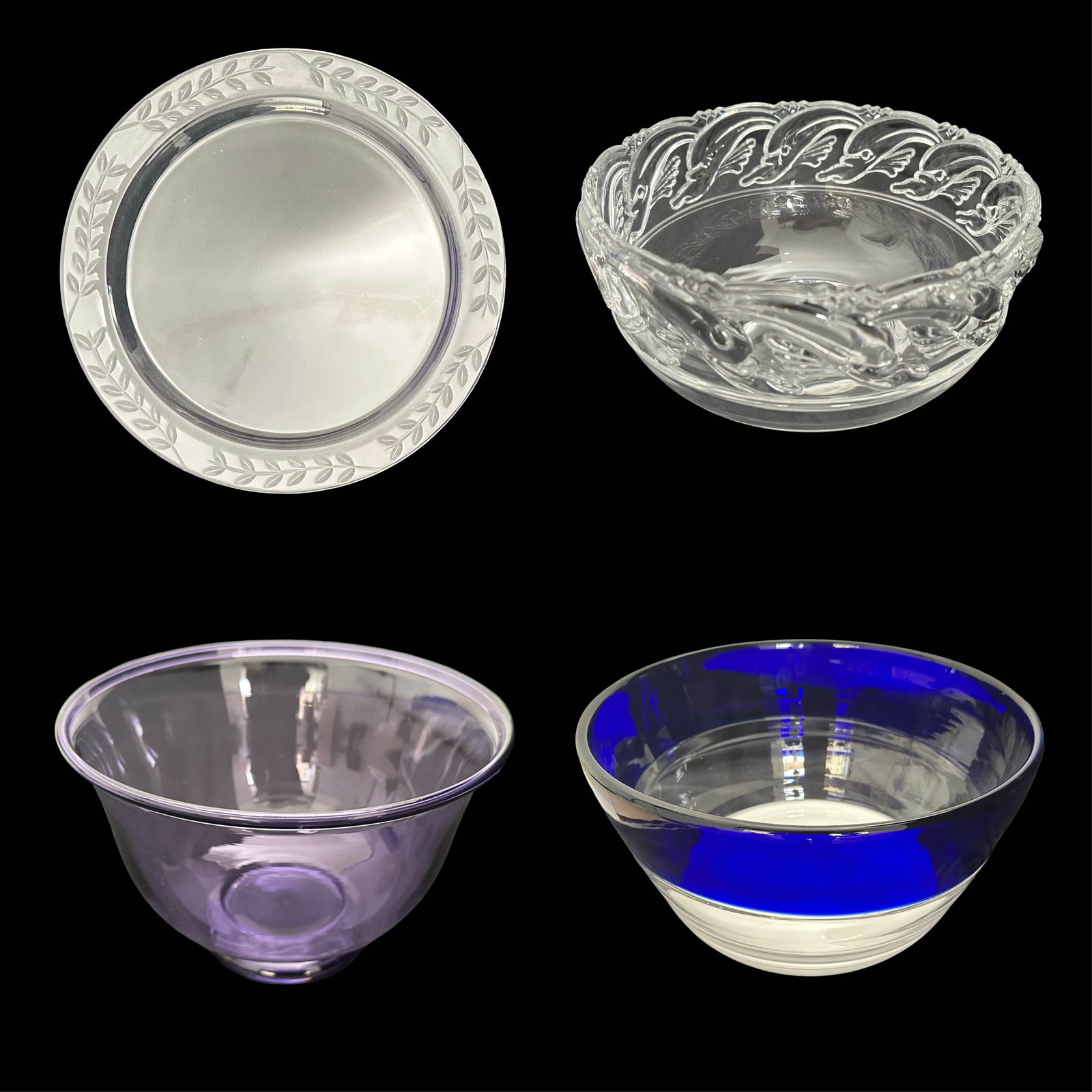 Tiffany & Co. Studio Art Glass Collection - Signed William Gudenrath Amethyst Bowl, “HARRIS: Presented as a single, cohesive grouping of Tiffany & Co. art glass from the late-20th to early-21st century, this collection combines two artist-signed studio works with two classic Tiffany crystal s