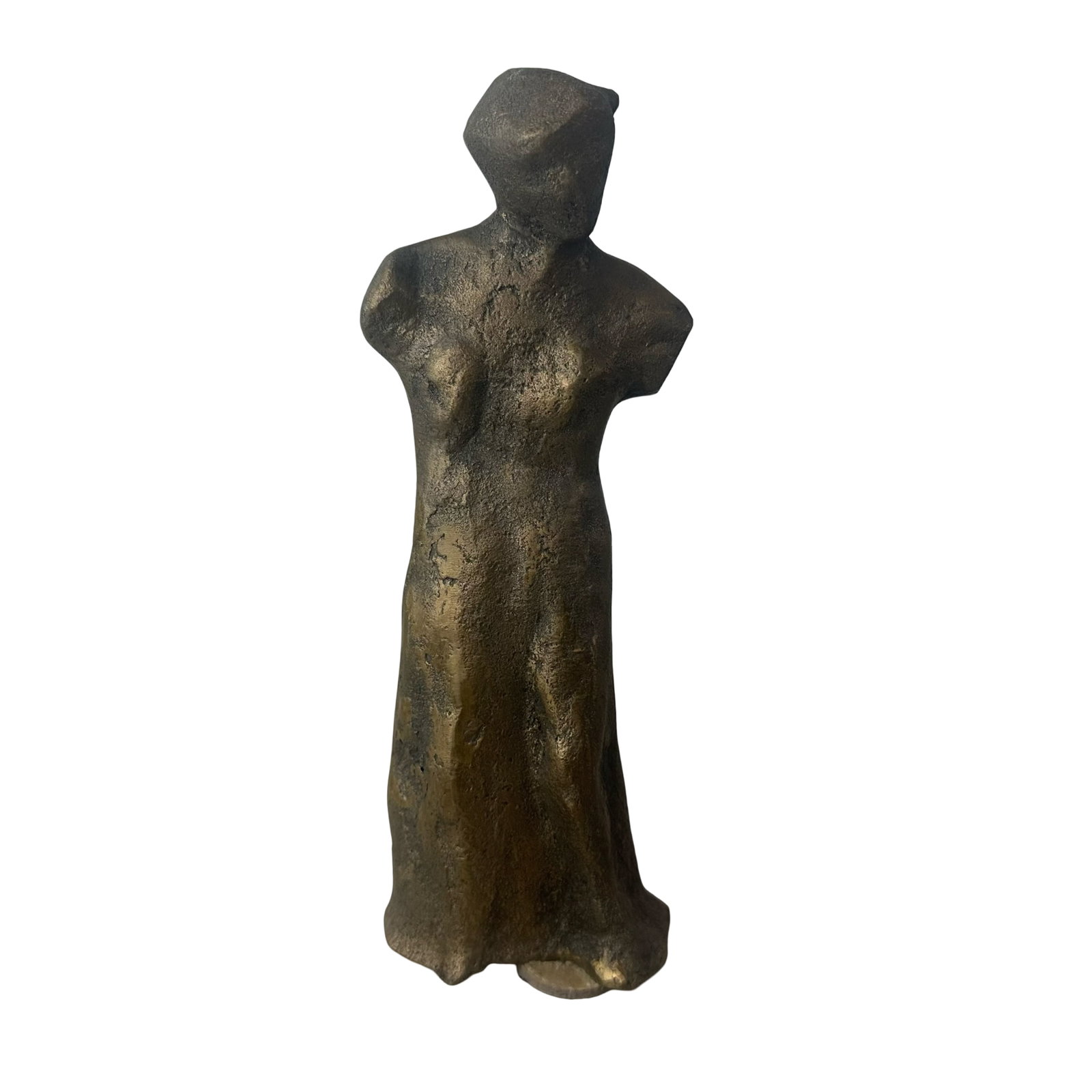 Toussaint Riendeau - Signed Bronze Figure of a Woman - Limited Edition 1 of 9 - Cast Bronze: A powerful and elegantly reductive bronze by Toussaint Riendeau, this limited edition figure distills the human form to its most essential contours while retaining a quietly lyrical presence. Cast in