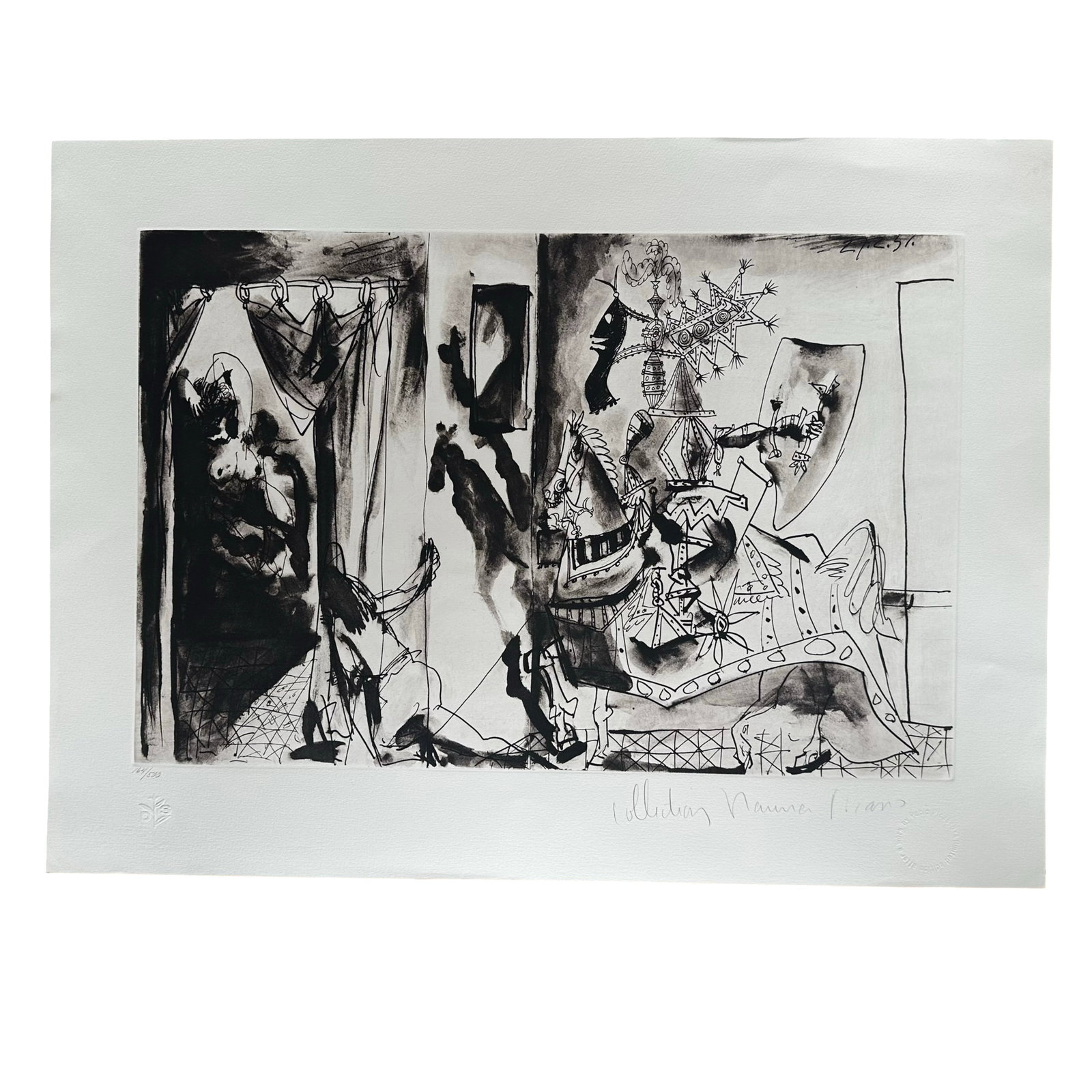 Pablo Picasso Chevalier en Armure - Marina Picasso Collection Limited Edition Print 164/500 - Pencil (1 of 3)
