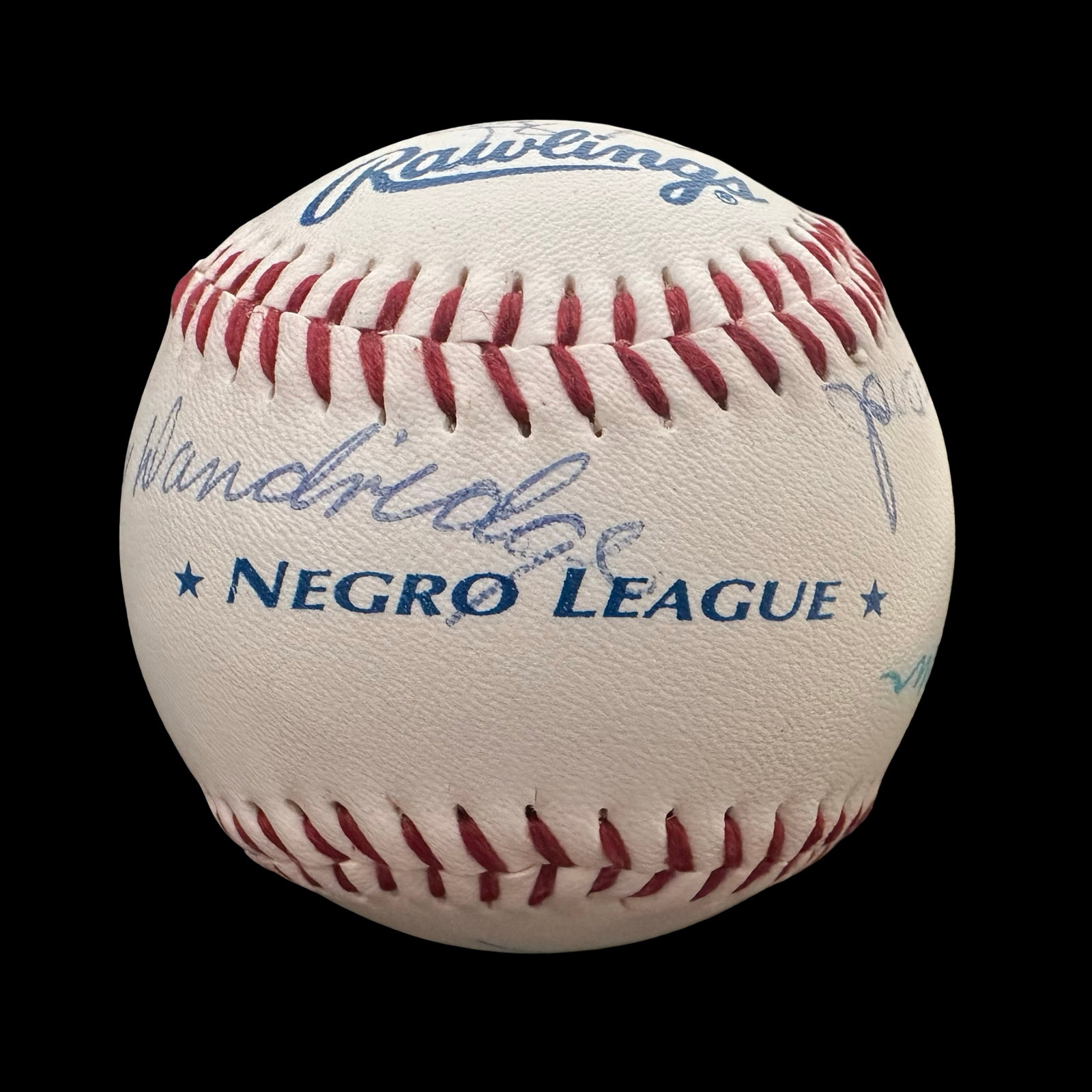 Rare Multi-Signed Negro League Legends Baseball - Monte Irvin, Ray Dandridge, Buck Leonard HOF, Ted: An exceptional and historically significant multi-signed Rawlings Negro League commemorative baseball bearing six authentic autographs from some of the most celebrated players in Negro League baseball