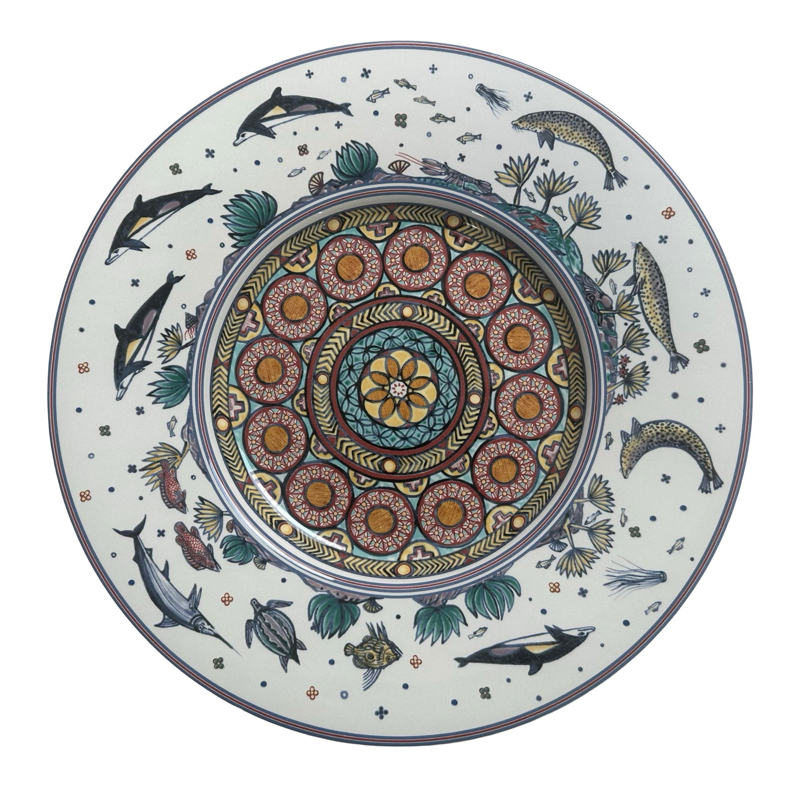 Rare Russell Coates by Spode "Dolphin Bowl" - Natural World Limited Edition No. 67/750, Made in: Offered here is a stunning and scarce "Dolphin Bowl" from the Natural World collection, a collaboration between renowned ceramic artist Russell Coates and the iconic British porcelain house Spode. Thi