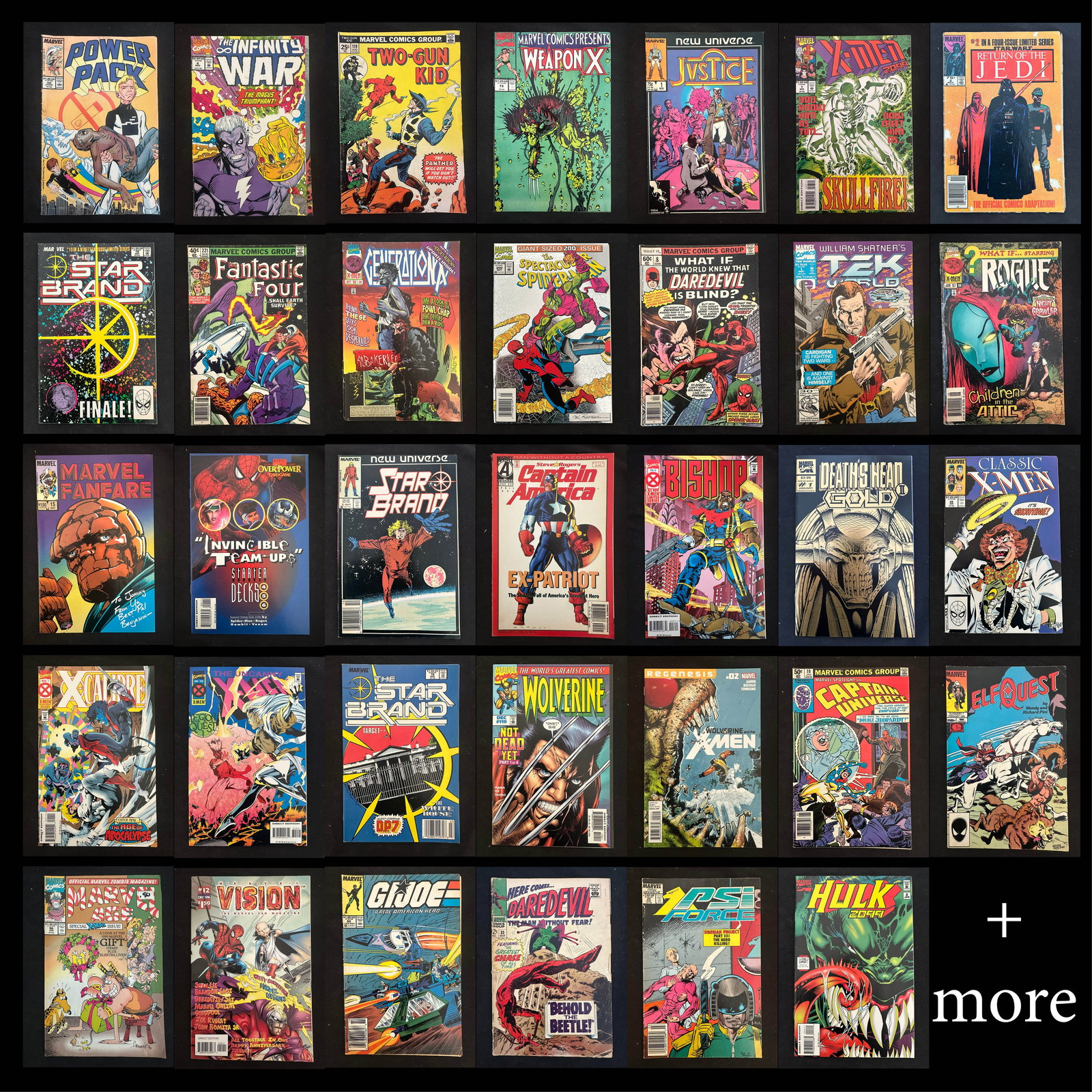 Large Vintage Marvel Comics Collection - 56 Issues - Moon Knight Bronze Age Run, Spider-Man, X-Men, (1 of 8)