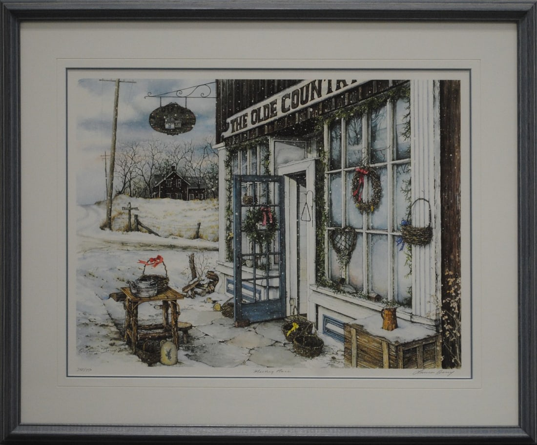 Laura Berry's "Meeting Place" Limited Edition Print: Laura Berry's "Meeting Place" limited edition print signed and numbered 348/750. This has been professionally double matted using acid free matting and acid free foam core, and has been custom framed