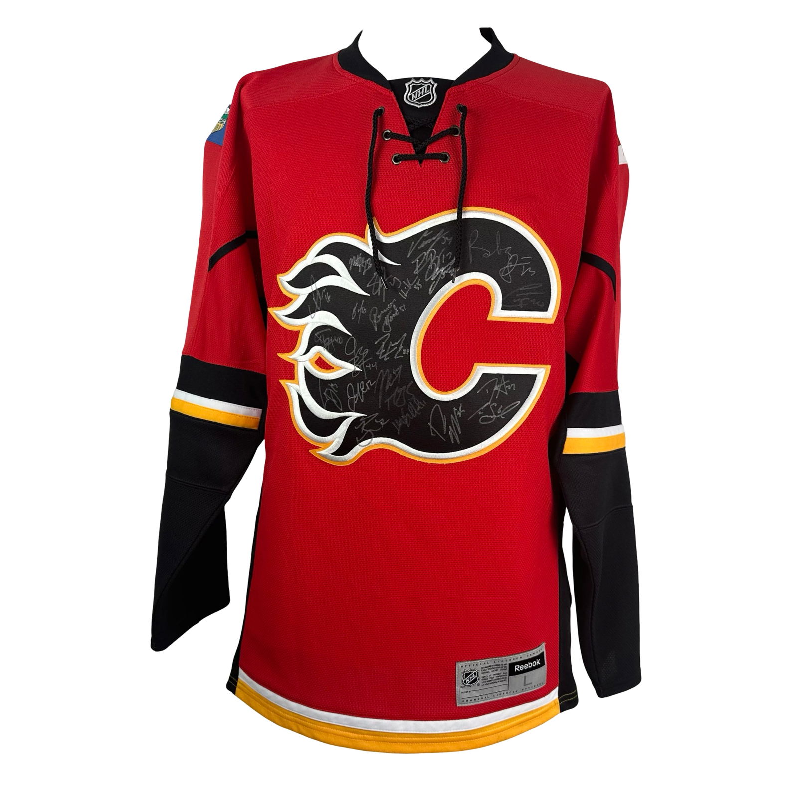 Calgary Flames NHL Hockey Jersey w/ 24 Autographs (1 of 10)