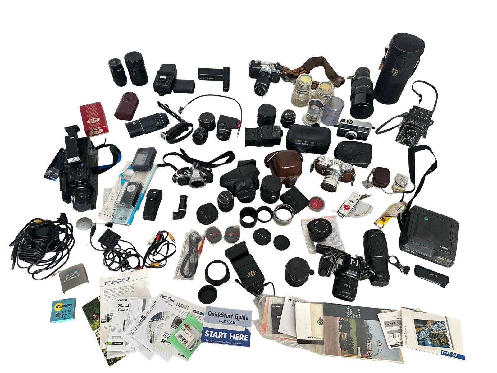 Massive Vintage Camera & Optics Collector’s Lot - Pentax, Canon, Yashica, Polaroid & More (1 of 10)