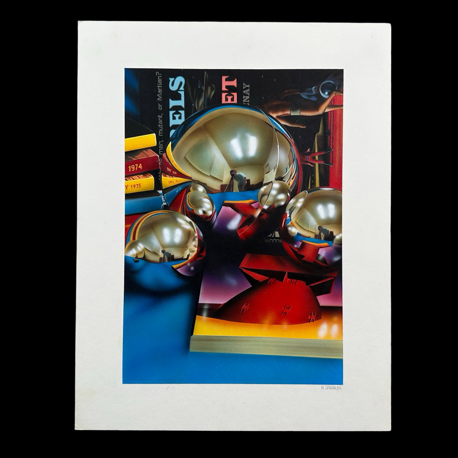 Rudy Sparkuhl, Untitled, "Mutant or Martian?" Original: Rudy Sparkuhl, Untitled, "Mutant or Martian?" original on artist board, signed lower right. Image: 10" x 7".