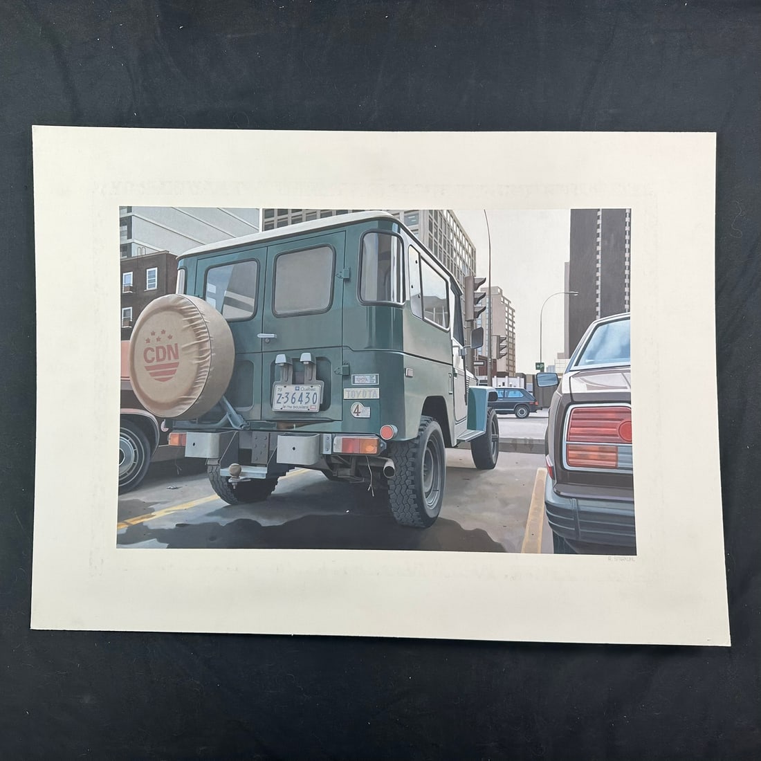 Rudy Sparkuhl, Untitled, "Toyota Landcruiser" Original: Rudy Sparkuhl, Untitled, "Toyota Landcruiser" original on artist board, signed lower right. Image: 12" x 19".