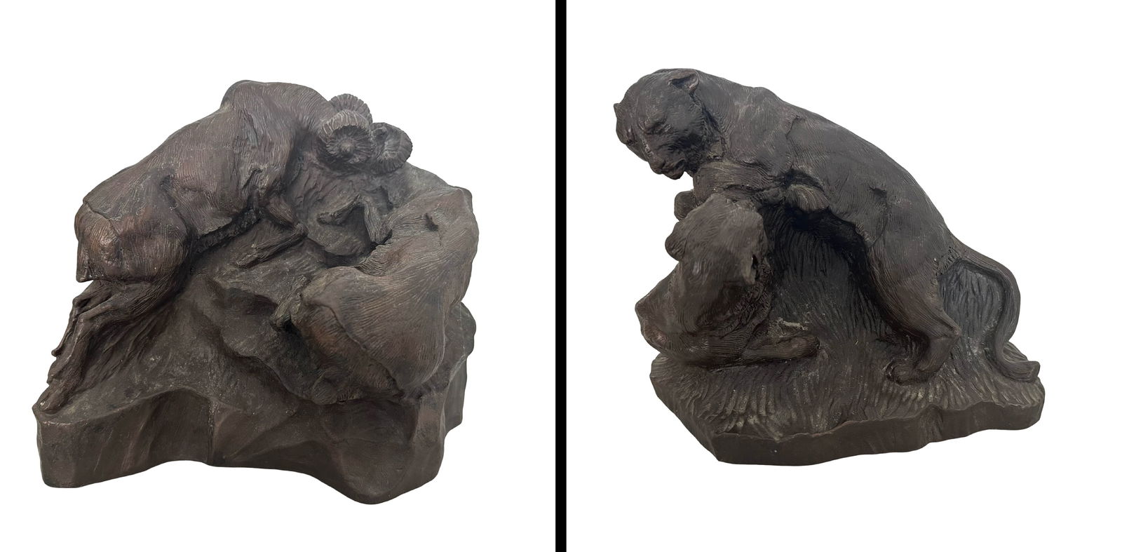 Signed Pair of Hand-Carved African-Style Tribal Sculptures by J. Chester (1987) - Male & Female: Presented is a stunning signed pair of hand-carved tribal-style hardwood sculptures, rendered in an elongated modernist form and signed “J. Chester ’87” on each figure. These expressive male