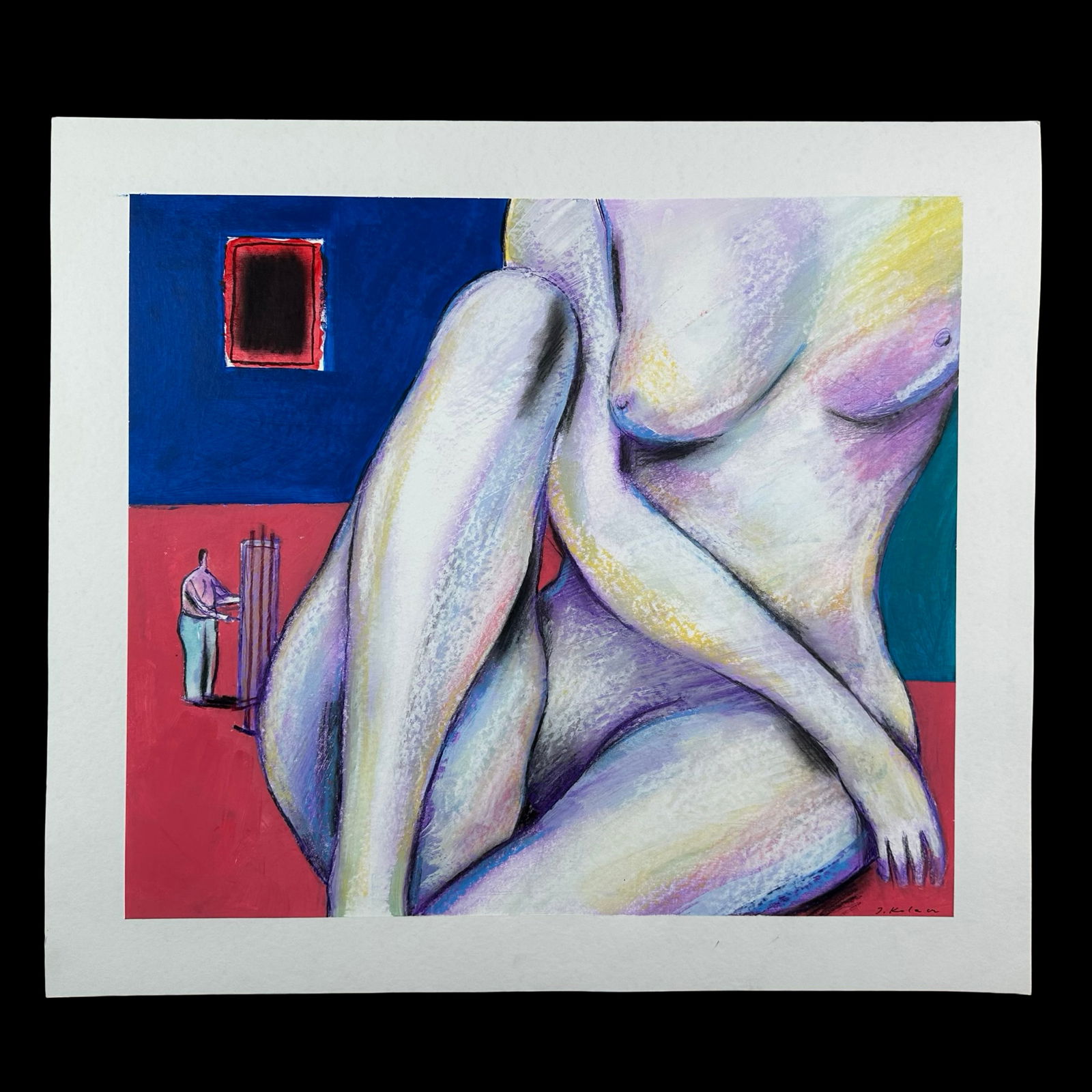 Jerzy Kolacz, Untitled, "Giant Model" Original: Jerzy Kolacz, Untitled, "Giant Model" original on paper, signed lower right. Paper: 22 1/2" x 25".