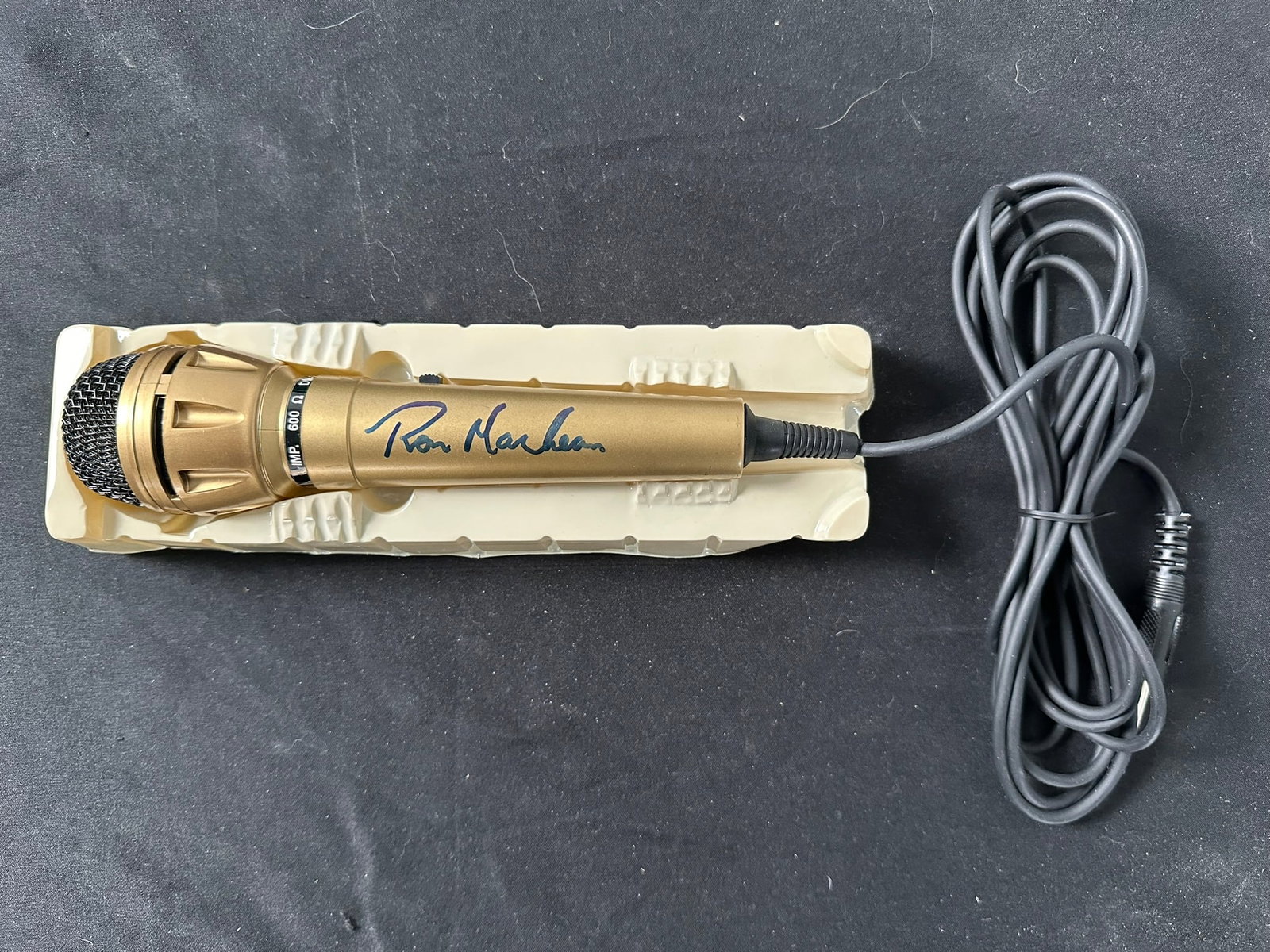 Ron Maclean Electra Dynamic Microphone Signed: An autographed Electra Dynamic Microphone, signed by famous radio broadcast announcer Ron Maclean. Maclean was best known for being the voice of 'Hockey Night in Canada'. Microphone is in excellent co