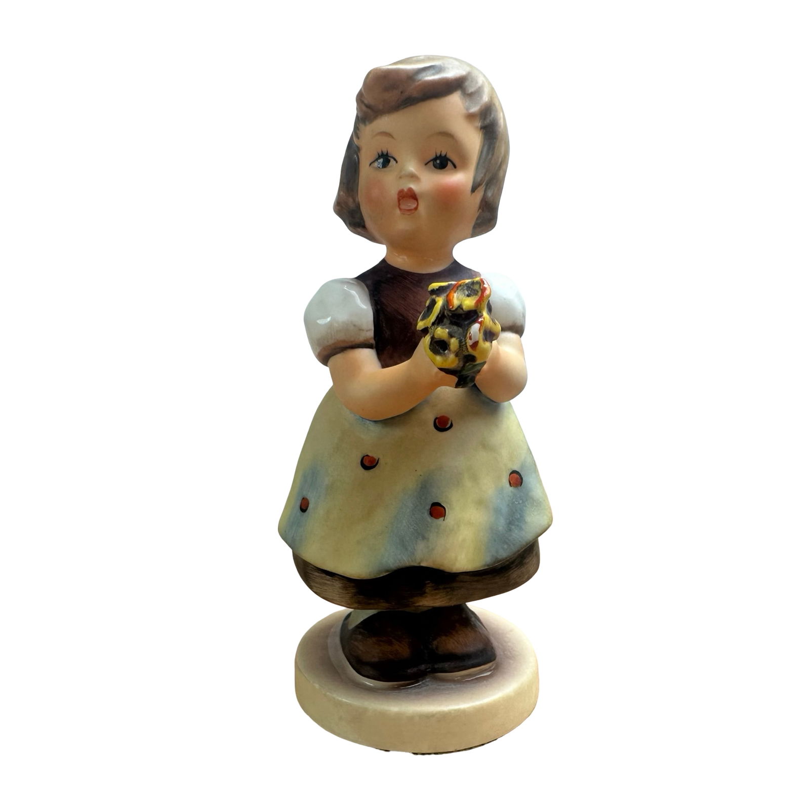 Charming Hummel Goebel Figurine "For Mother" #257 by Goebel, West Germany - TMK-3 (Stylized Bee) -: Presenting an enchanting original Hummel figurine titled "For Mother", model number #257, meticulously crafted by the renowned Goebel company in West Germany. Designed by master sculptor Reinhold Unge