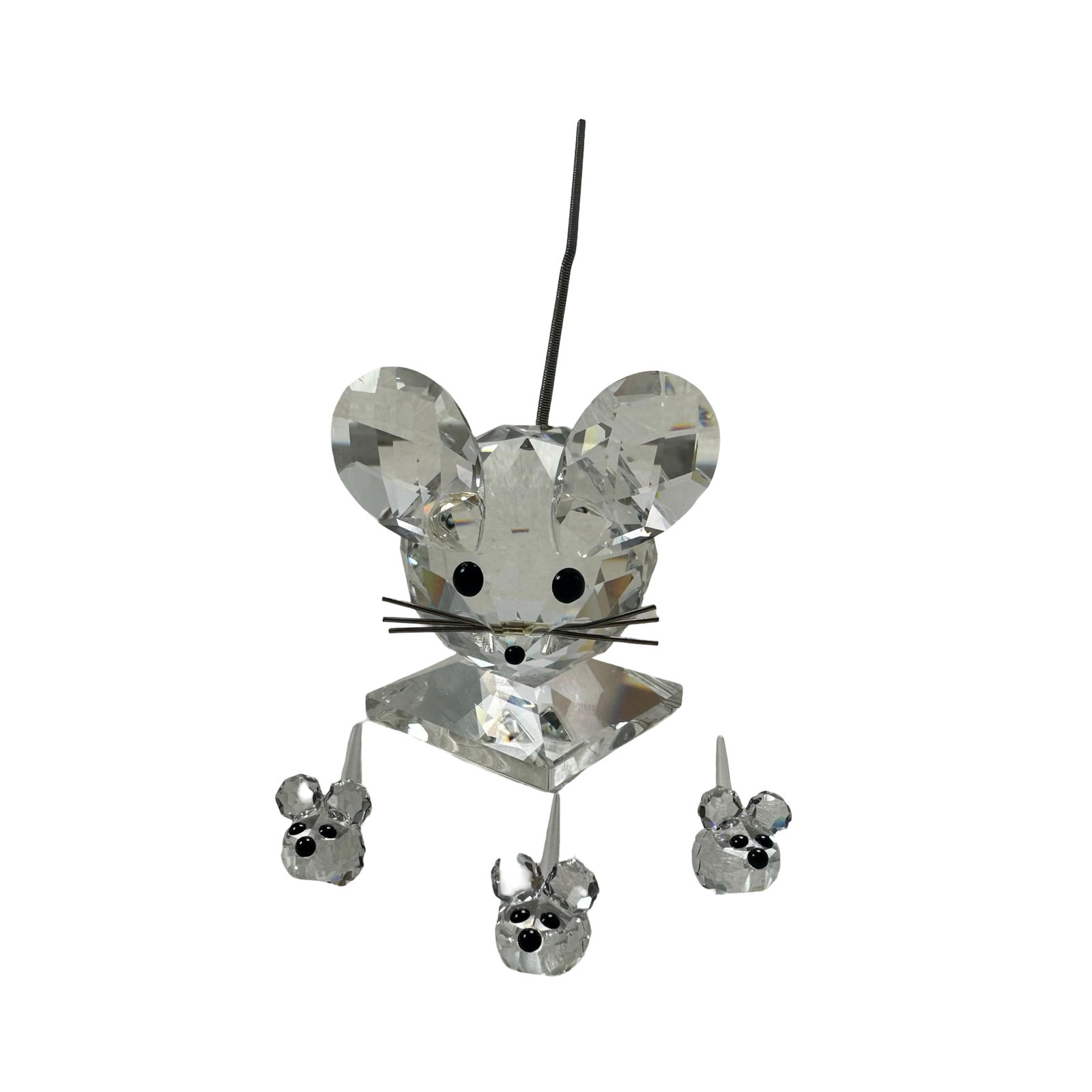 Swarovski Crystal Mouse Family Figurine Set with Original Boxes - Retired Silver Crystal Display, (1 of 6)
