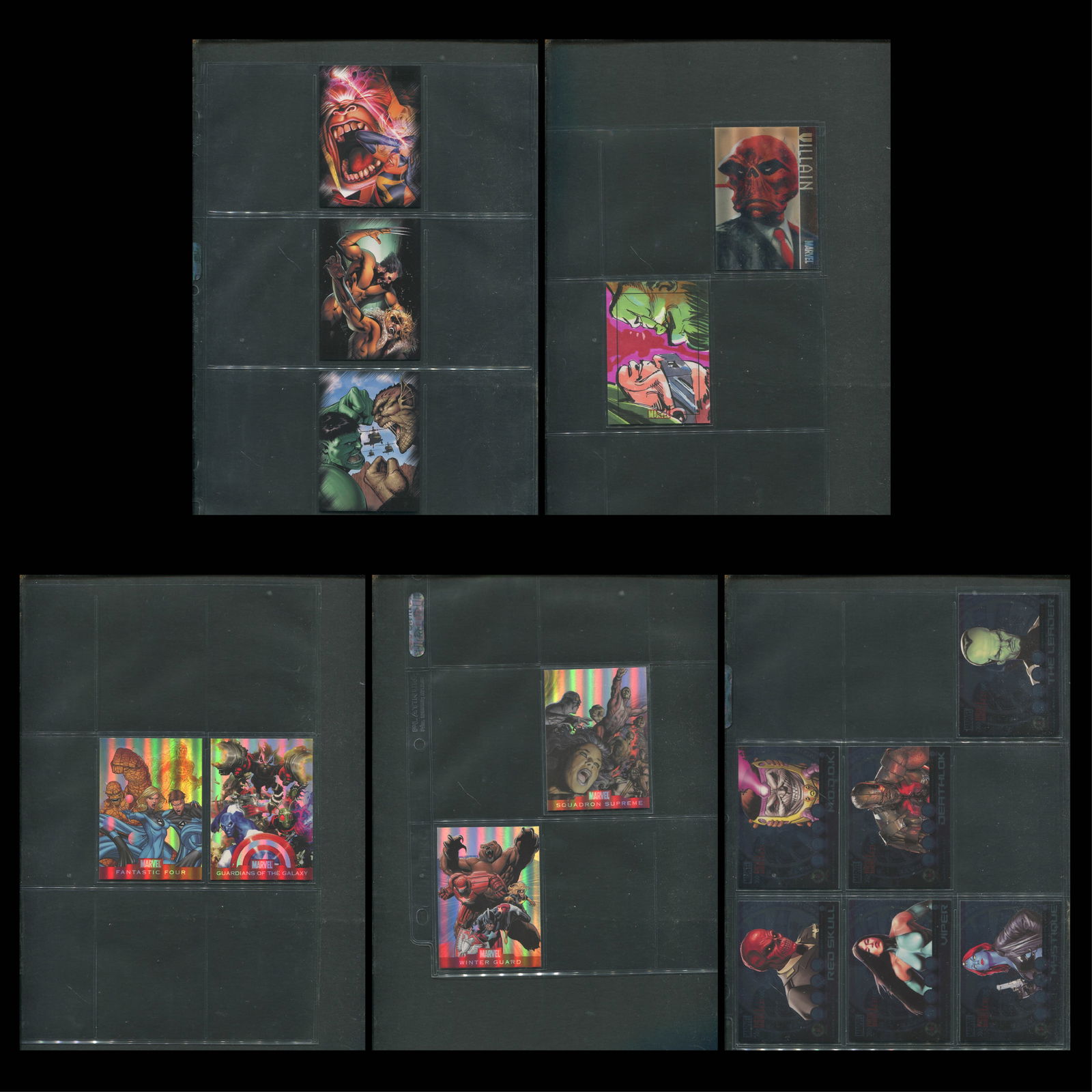 Massive Marvel Trading Card Collection - 1990s–2000s Comic Art, Marvel Masterpieces, Holograms,: This is an exceptional and visually stunning Marvel trading card collection totaling 344 individual cards, spanning multiple high-demand series from the early 1990s through the 2000s. This meticulousl