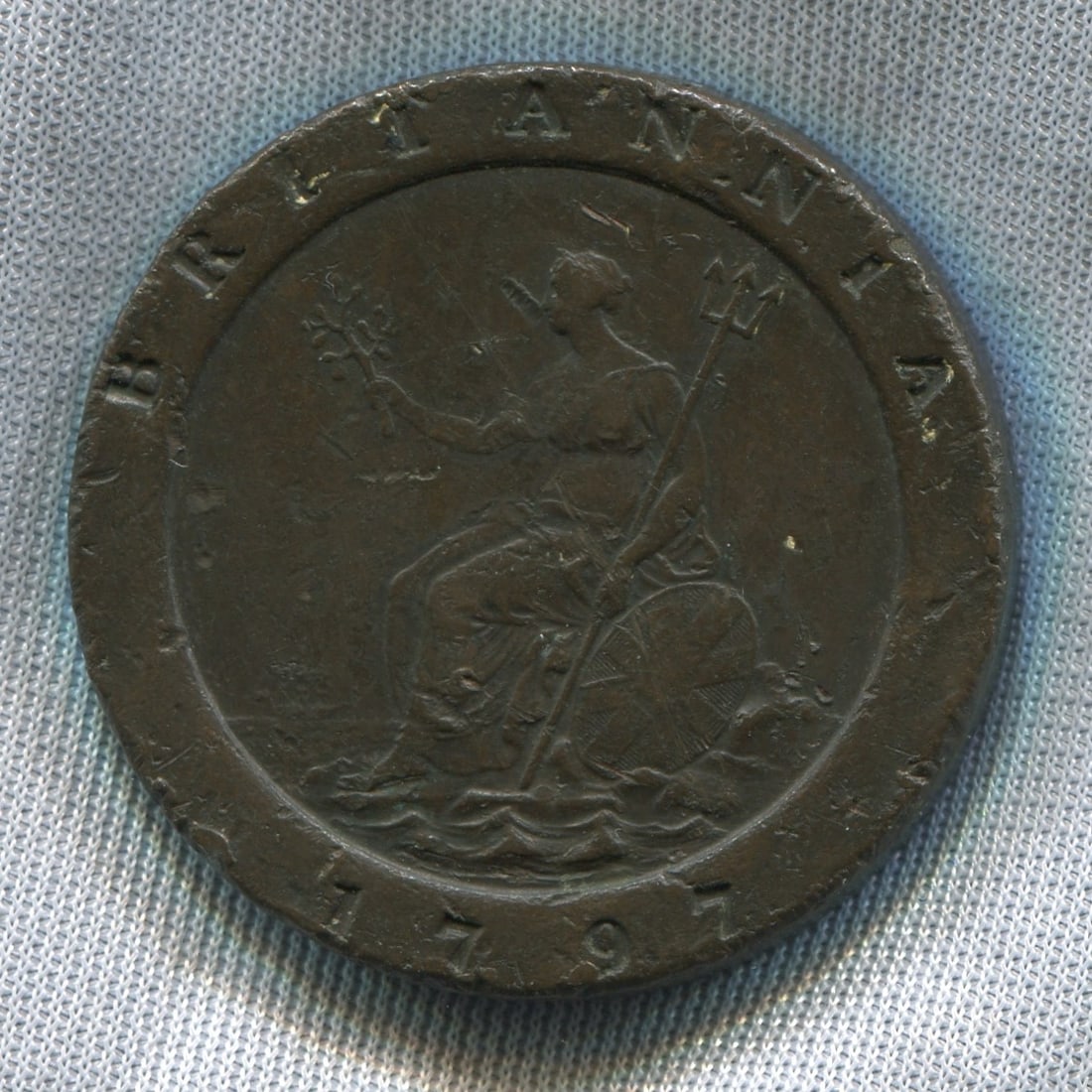 Great Britain 1797, 2 pence 'Cartwheel' coin, from the Soho mint, X.F (1 of 2)