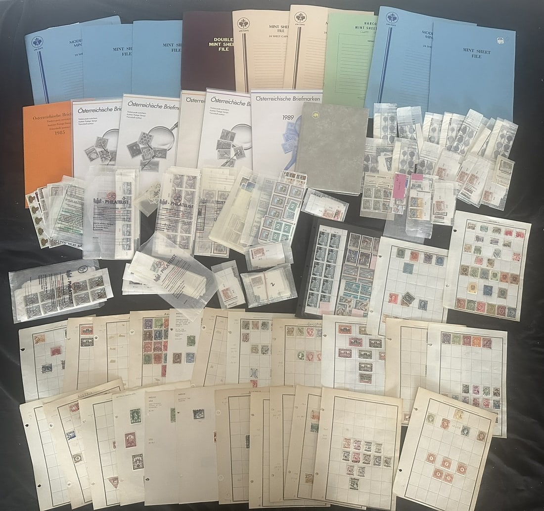 Austria 1974 -1984, #990/ #1312, a large MNH accumulation in fourteen albums and mint sheets files, (1 of 10)