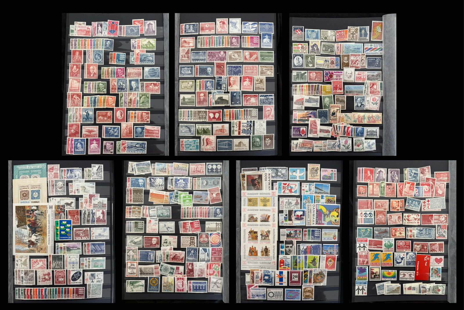 Denmark 1937 - 1987 #258 / #841, a MNH / MH collection on stocksheets, includes regular issues, (1 of 8)