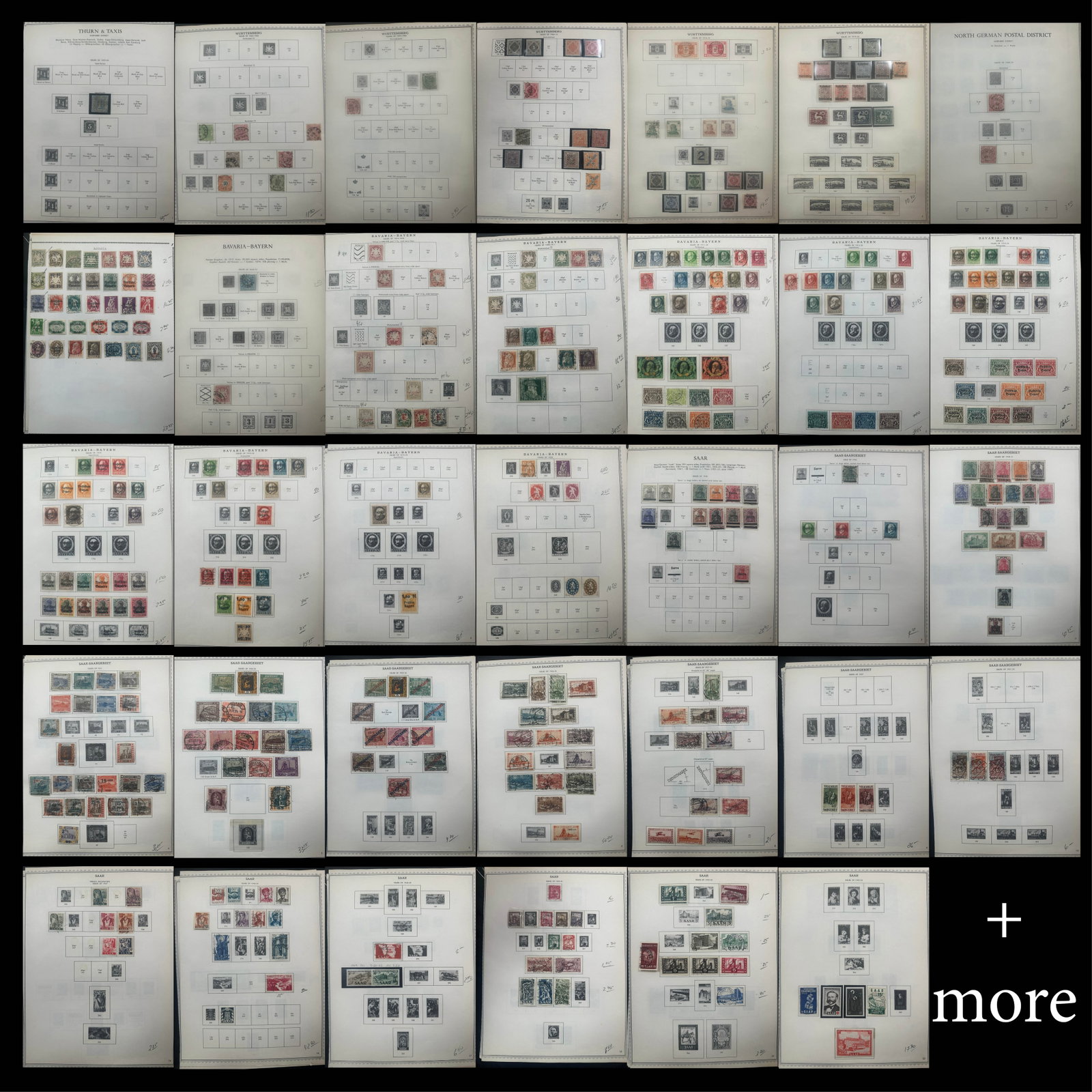 German States used and mint hinged collection, 1852-1937, strength in Wurttemberg, Bavaria, Saar and (1 of 8)
