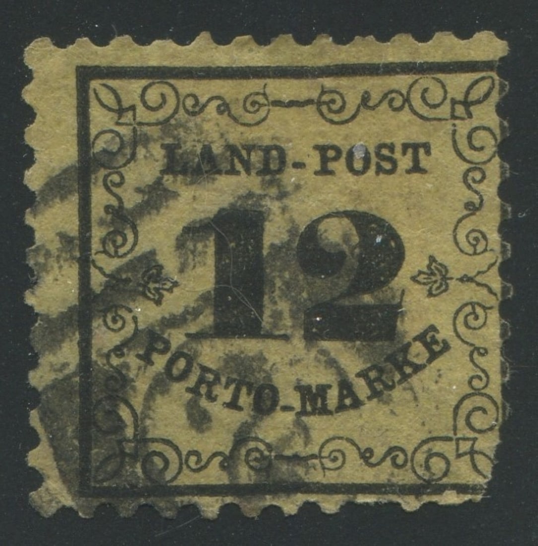 German State - Baden 1862 Rural Postage Due, #LJ 3, Used (1 of 1)