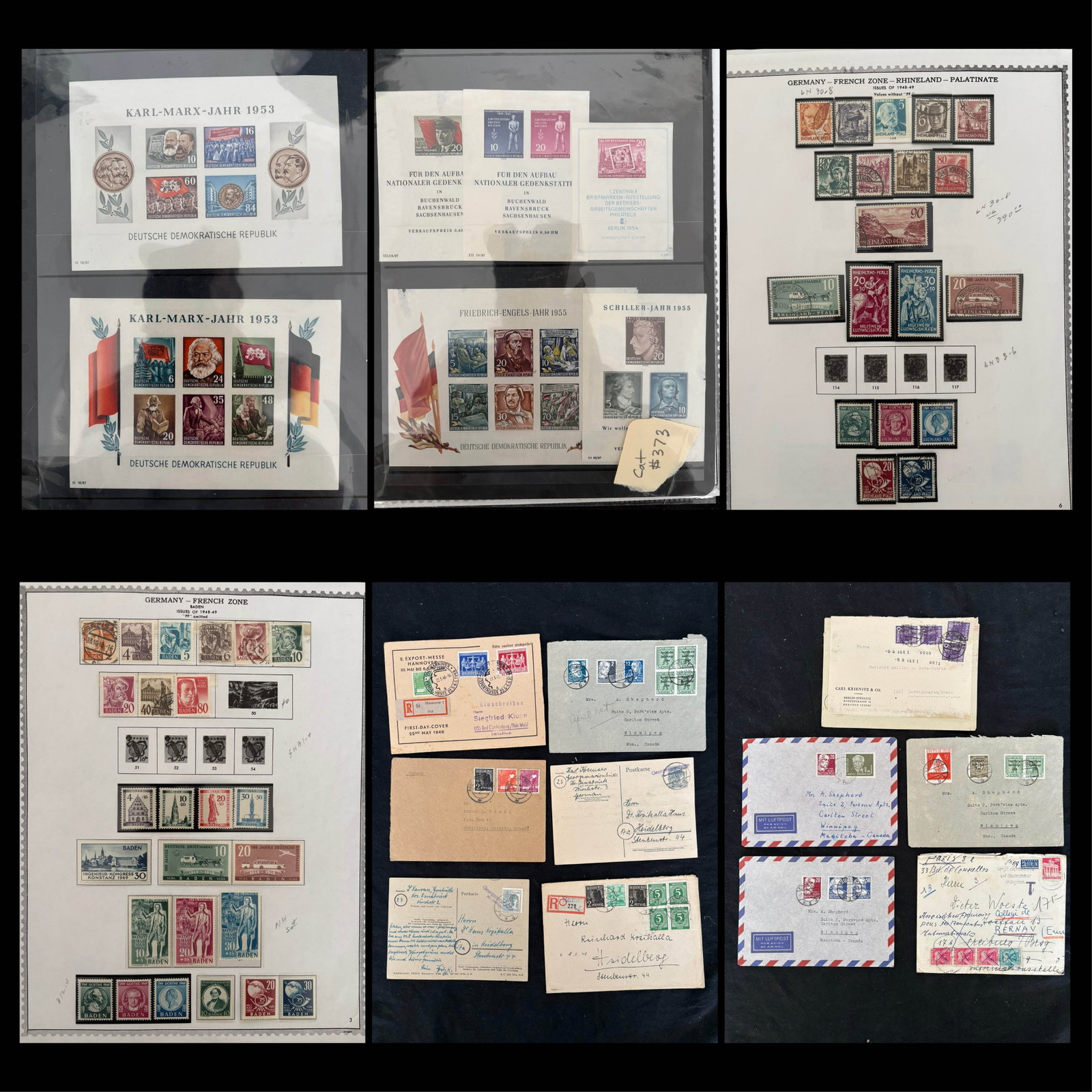 German Occupation 1948 - 1953 #SN30 /#SN38, a MNH / MH and use selection on leaves and stocksheets, (1 of 4)