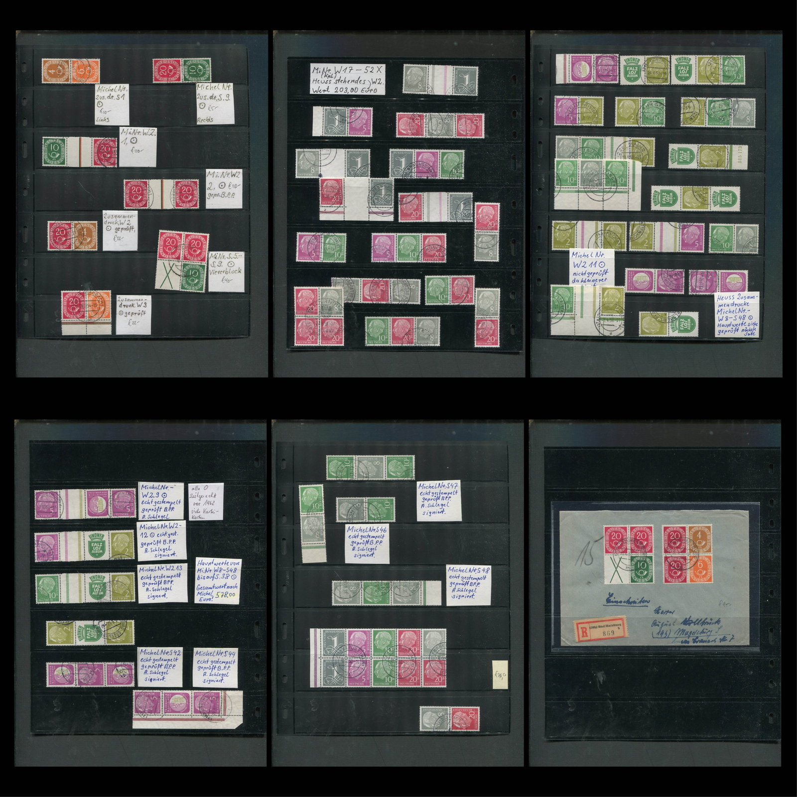 Germany 1951 - 1955 a neatly and identified used specialized collection of "Postal Horn" and (1 of 7)