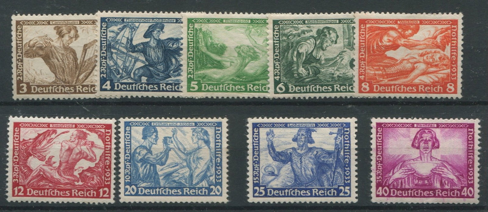 Germany 1933, Semi - Postal #B49 / #B57, a MH complete set of nine, Scott value $387.50, appears (1 of 1)