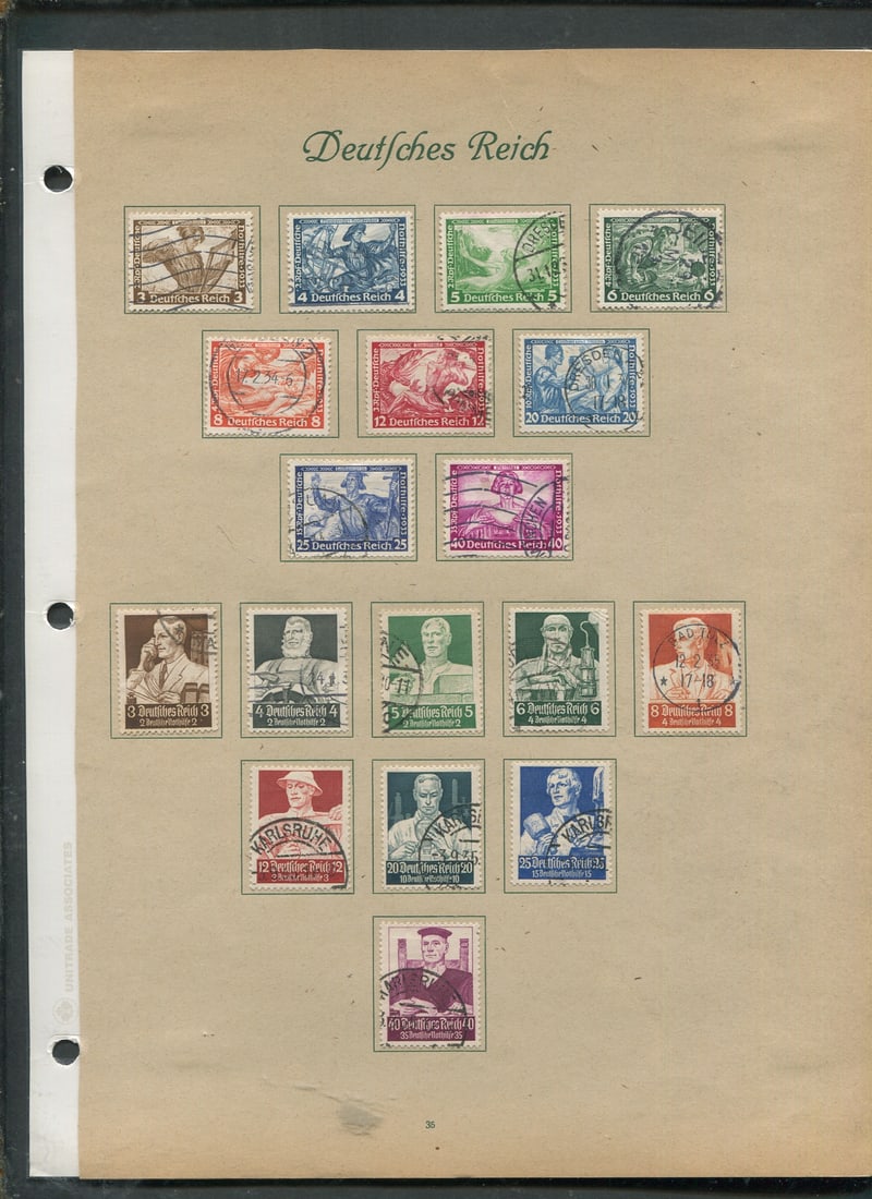 Germany Semi postals 1933-1934, #B49 / #B57 and #B59 / #B67, a two used complete sets, Catalogue (1 of 1)