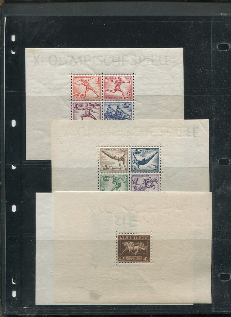 Germany - Semi postals 1936, #B90 / #91 /#92 and #102, a group of four MNH souvenir sheets, (1 of 1)