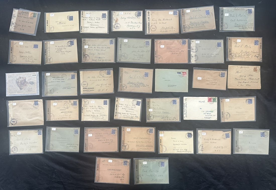 Germany 1946 to 1947, a group 37 covers with various censor markings and tapes, mostly addressed to (1 of 5)