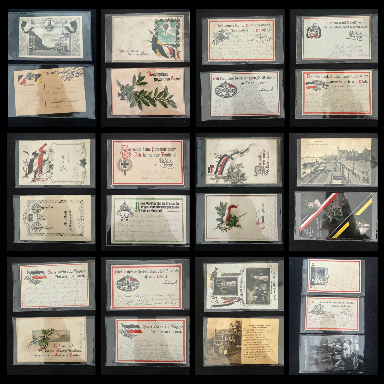 Germany 1915 - 1917, a group of 25 postcards with various town cancels, showing patrotic and (1 of 7)