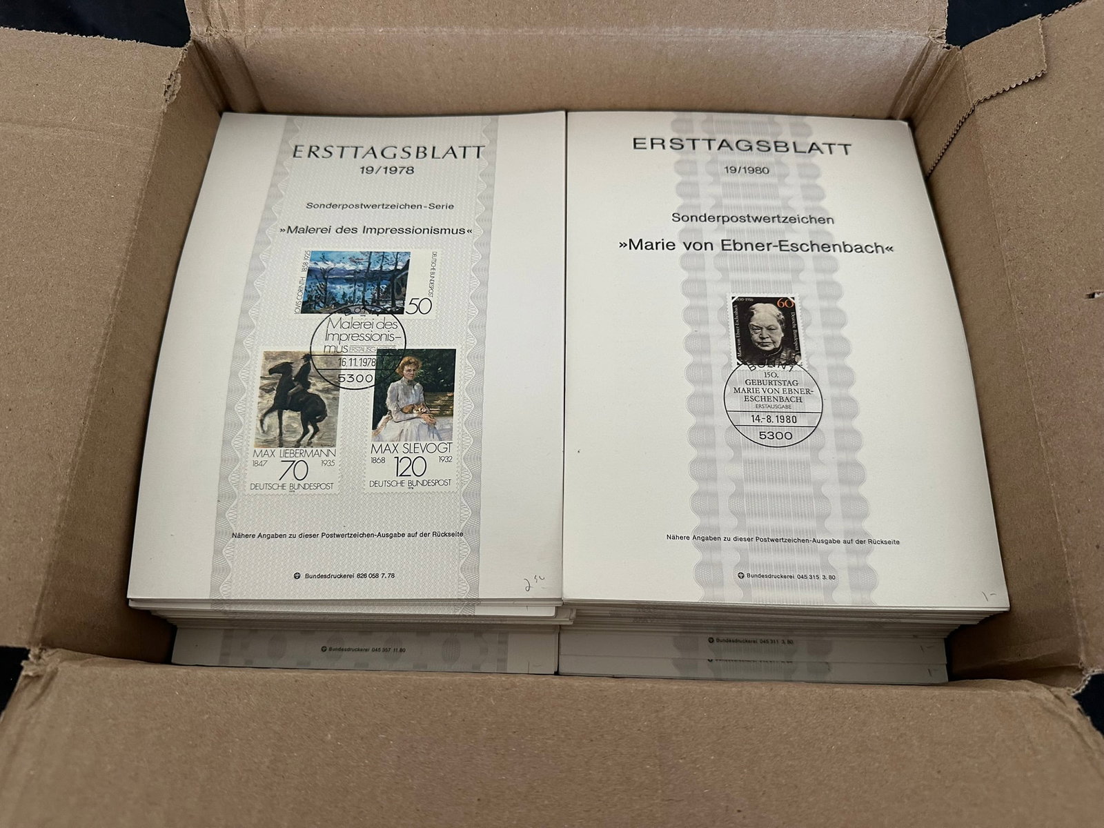 Germany 1978 - 1981 a carton of "Ersttagsblatt (FDCs)" with over 450, expect some duplication, (1 of 3)