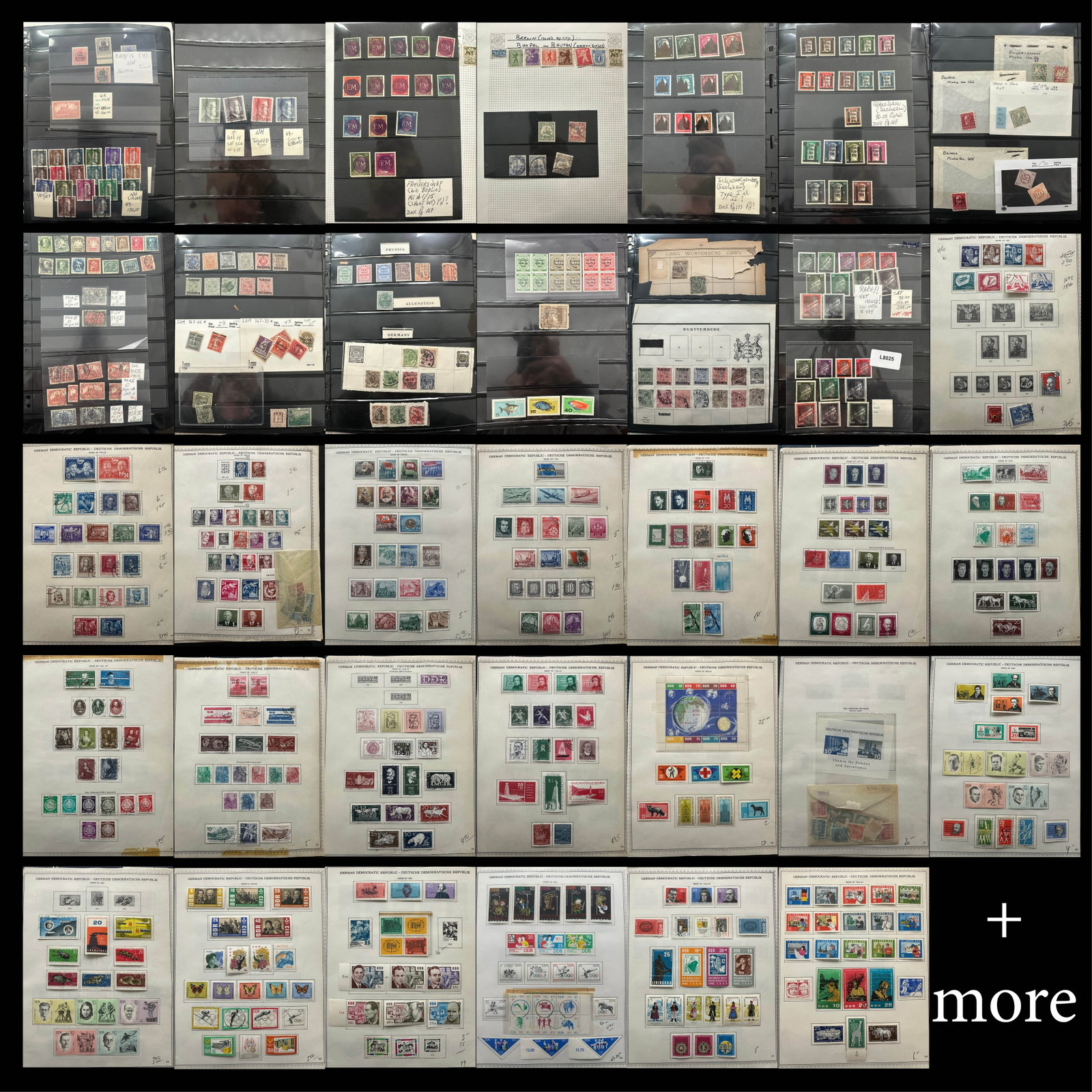 Germany and German States mint and used on Stock sheets, Album pages and stock book, 1860-1971 est.: Germany and German States mint and used, on Stock sheets, Album pages and stock book, 1860-1971 est. Cat. $4000.00, some duplication noted DDR, Baden, Prussia, Hamburg, a selection of Kaiser Yachts,Th