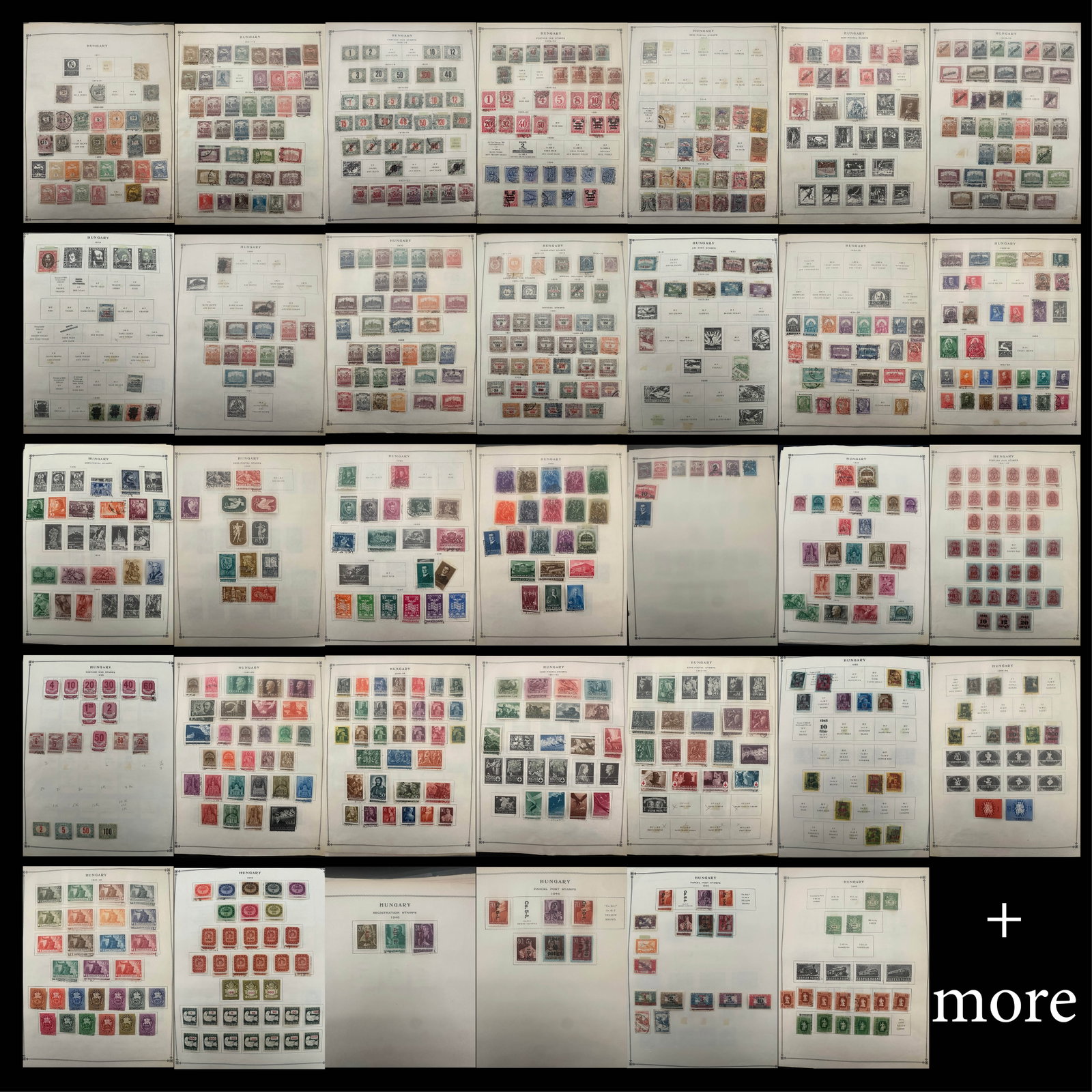 Hungary 1874 - 1958 #13 / #1209, a MH and used collection on pre printed leaves Scott value $923, a (1 of 10)