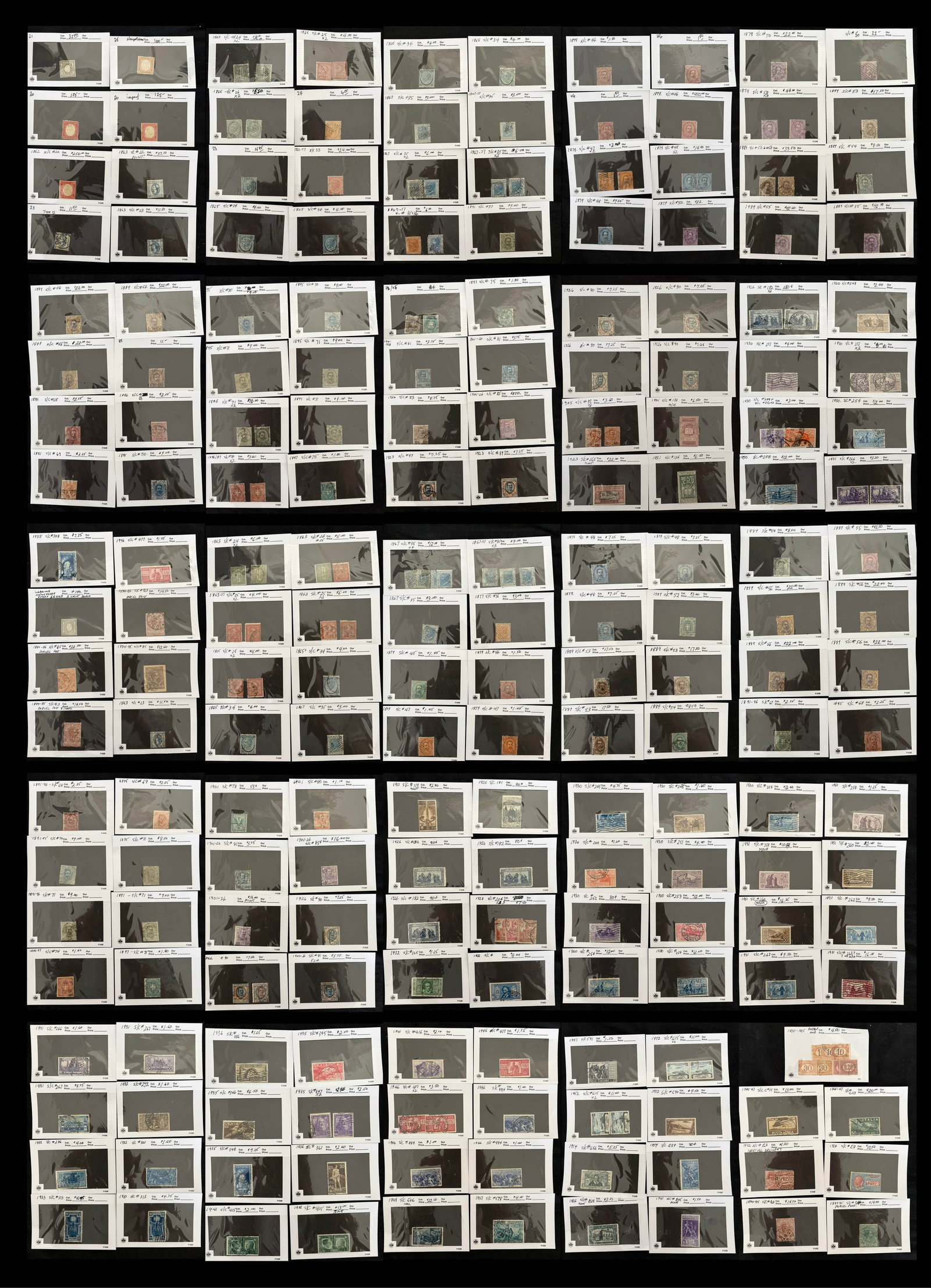 Italy used and some mint collection on 102b cards, 1863-1954, est Cat. $2976.00 (1 of 6)