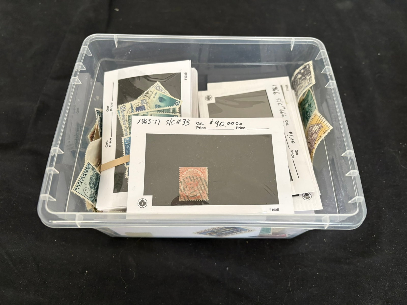 Italy 1863 - 1966 #33 / #666, a MH and used selection on 102 cards, Scott value $1688, expect some (1 of 3)