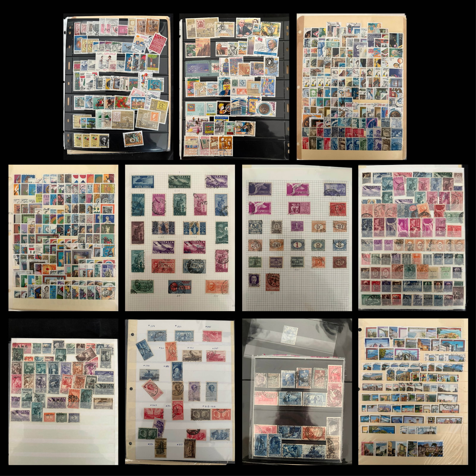 Italy 1927 - 1985 #191 / #1651a, a mainly used balance of a collection on leaves and stocksheets, (1 of 6)