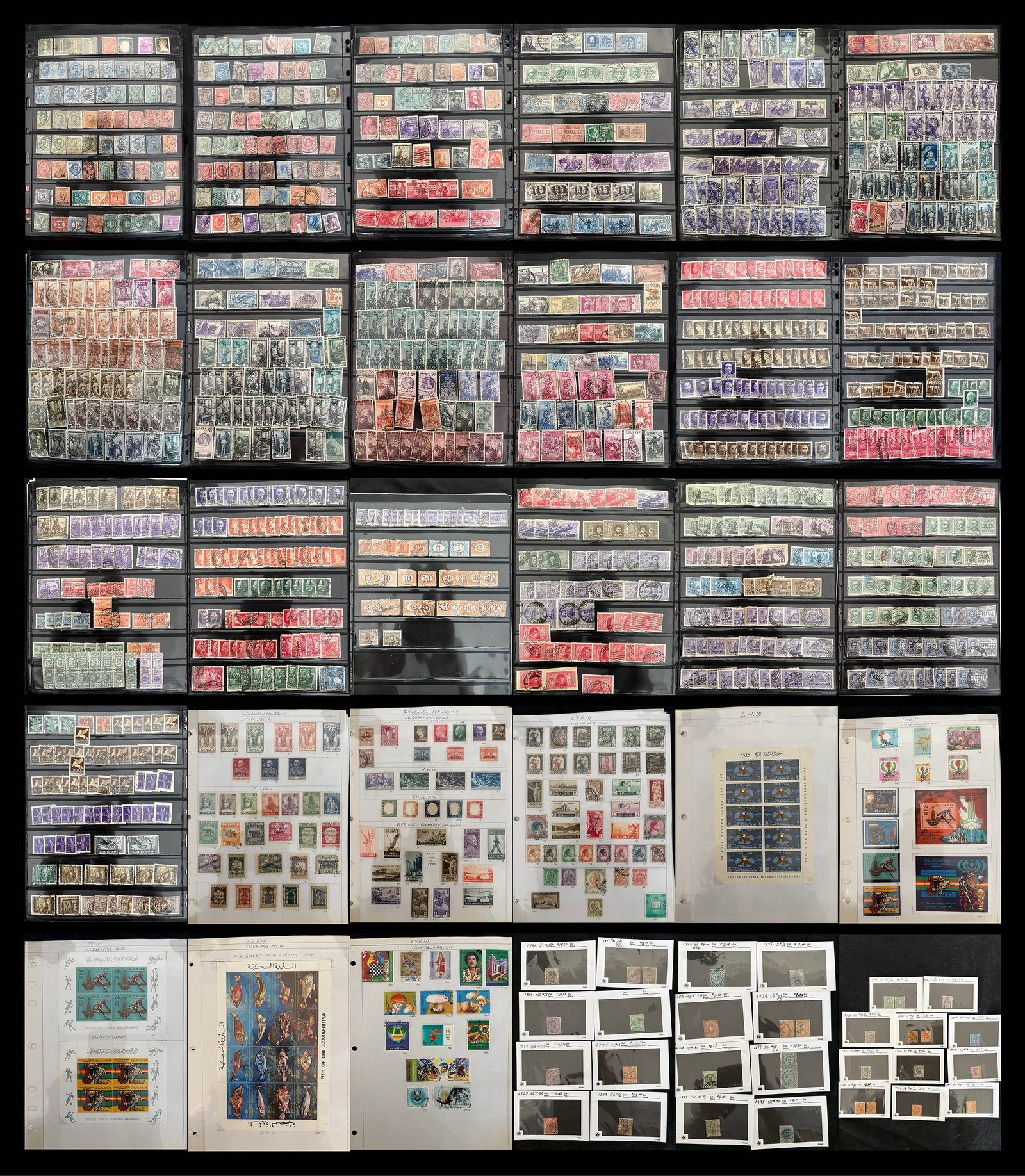 Italy and Colonies 1863 - 1953 #1 / 1953, a MNH / Mh and used accumulation on stocksheets, includes (1 of 6)