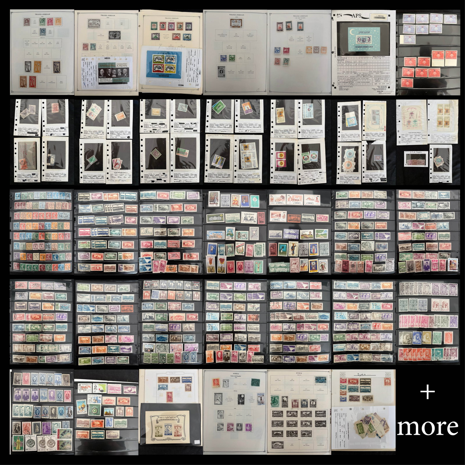 Saudi Arabia, Jordan and Syria accumulation on stock sheets, album pages, and cards, 1920 -1991, (1 of 7)