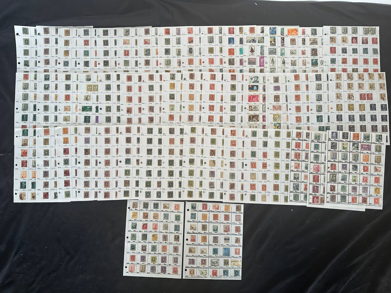 Spain 1900s to 1980s a used duplication accumulation on leaves, Scott value $437.50, appears f-vf (1 of 5)