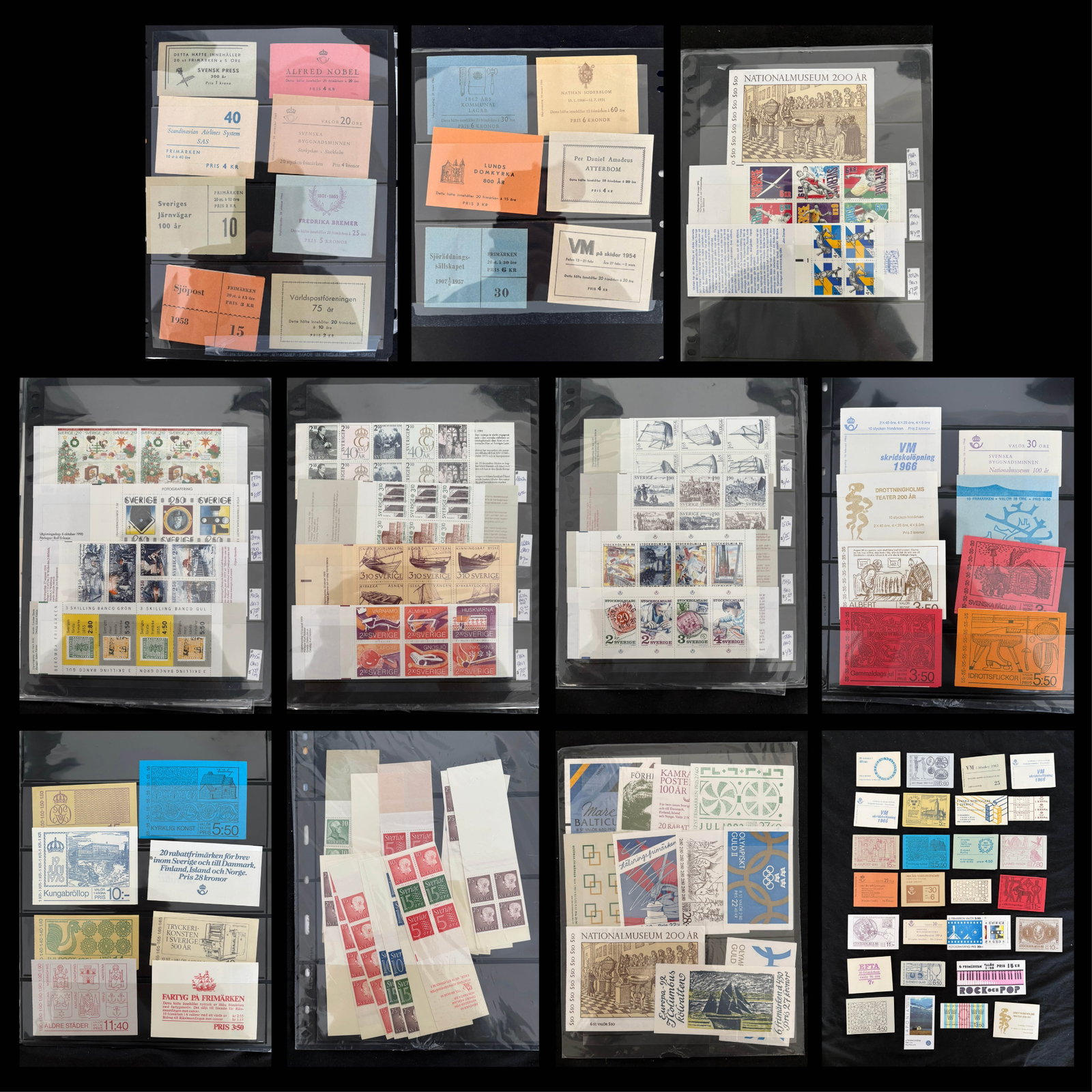 Sweden - Booklets 1940s to 1990s,#362a / #2092a, a MNH grouping of 95 different booklets, many (1 of 3)