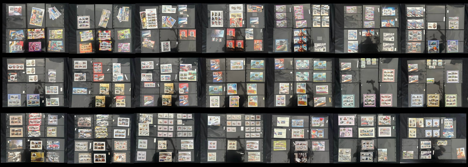Topicals Trains 1970s to 1990s a a MNH group of 265 souvenir sheets, blocks and sets, in stocksheets (1 of 5)