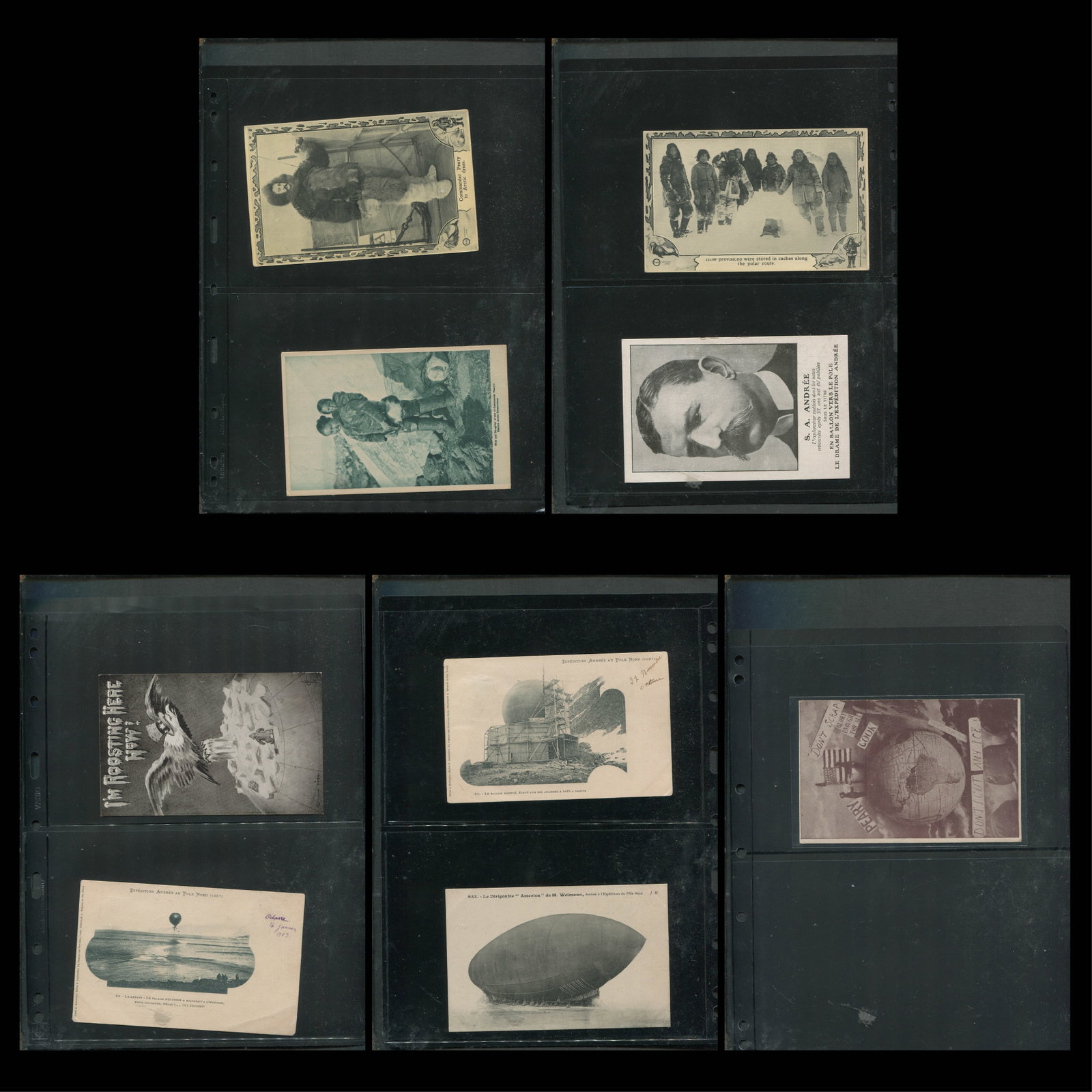 Topical - Arctic Expedition postcards 1897 to 1910, a group of nine cards, both used and unused, two (1 of 6)