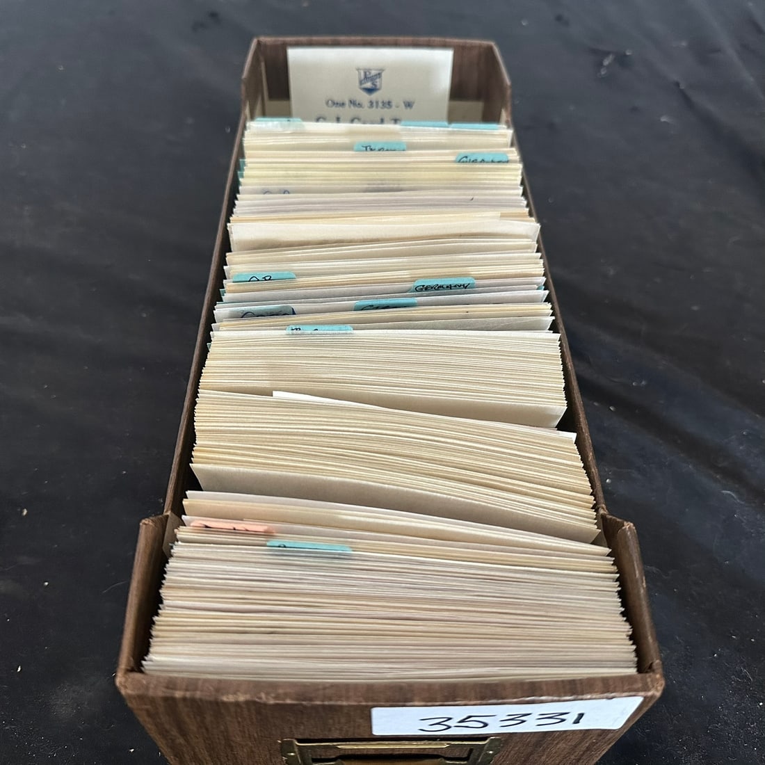 Dealer's wholesale lot, hudreds of stamps in glassines C.I.Card Tray, noted many Countries. (1 of 10)