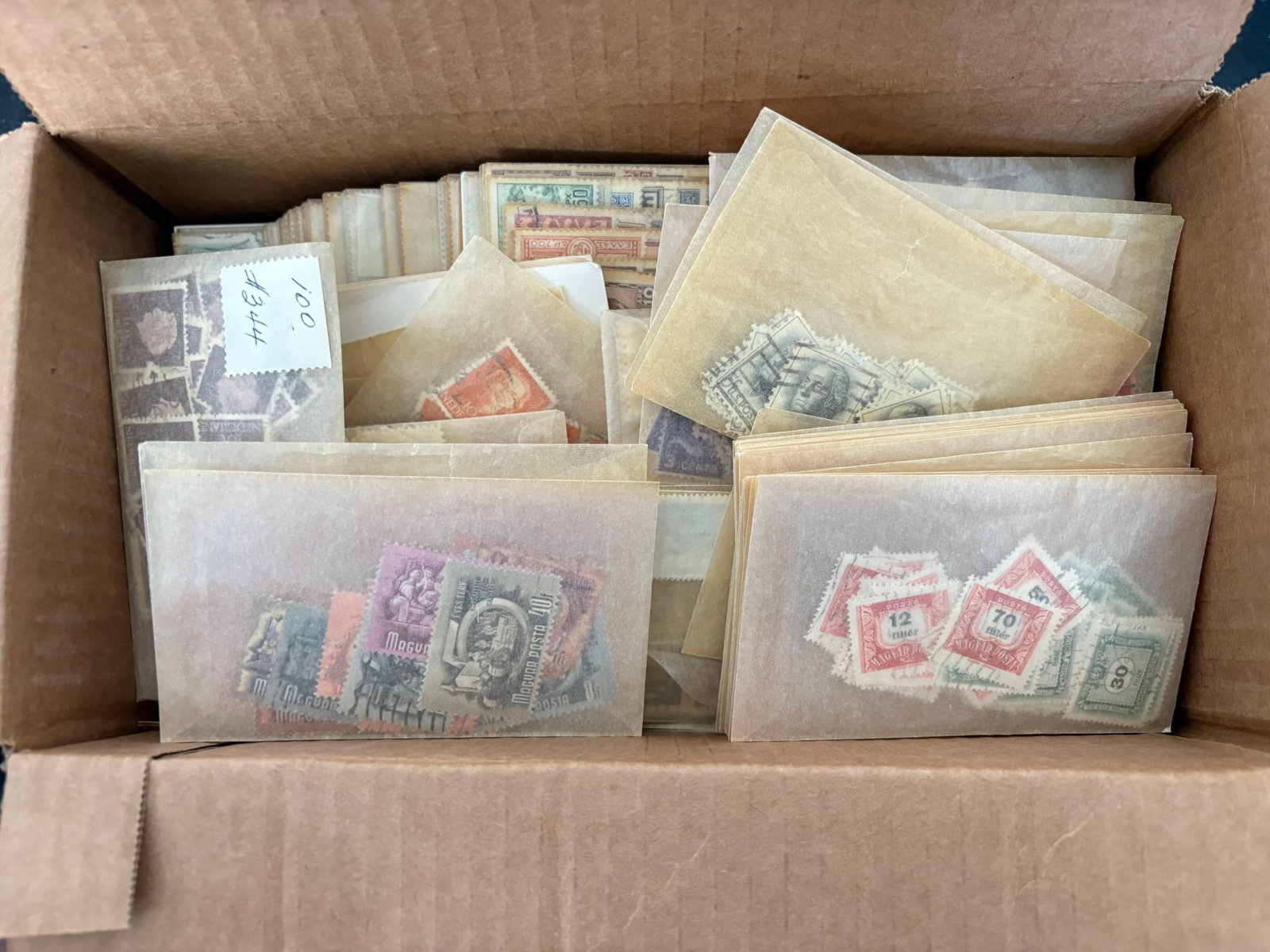 A used worldwide off paper accumulation, mostly identified in glassines, 1900s - 1970s, 1000s, (1 of 9)