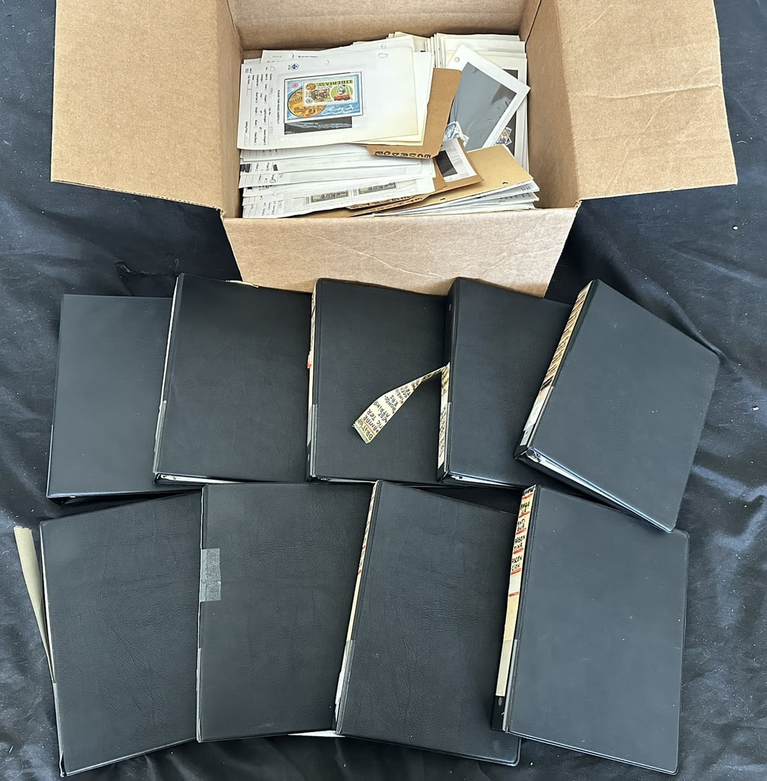A-Z world accumulation 1865 to 1980s in eight dealers binders and loose contained in a carton, with (1 of 8)