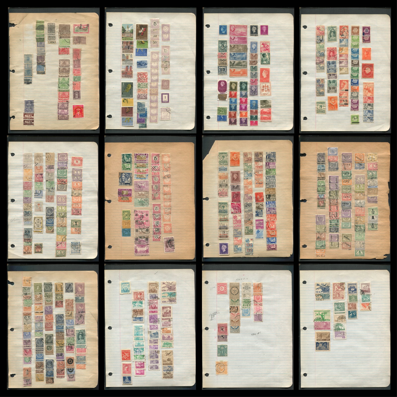 Asia - 1870 -1961, a MH and used grouping including Netherland Indies 1870 -1933 ($355), Korea 1884 (1 of 10)