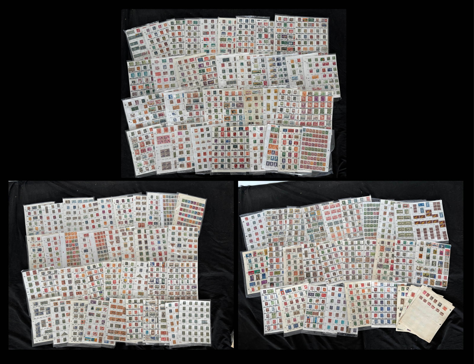 World Used Collection on homemade approval sheets, approx. 16,300 stamps est value $4075.00 USD (1 of 5)