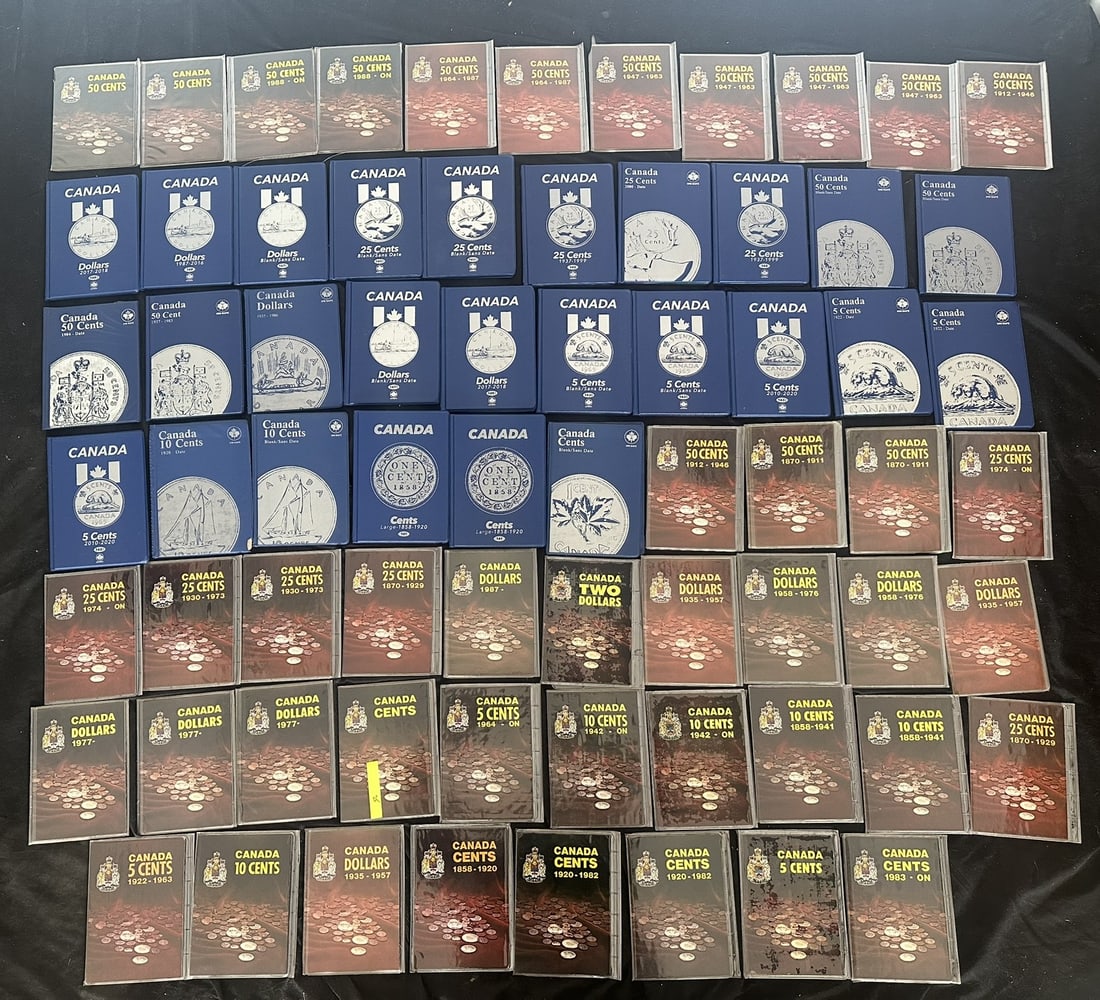 A carton containing 60+ Canadian Coin Folders from 1c to $1, unused , appears f-vf (1 of 7)