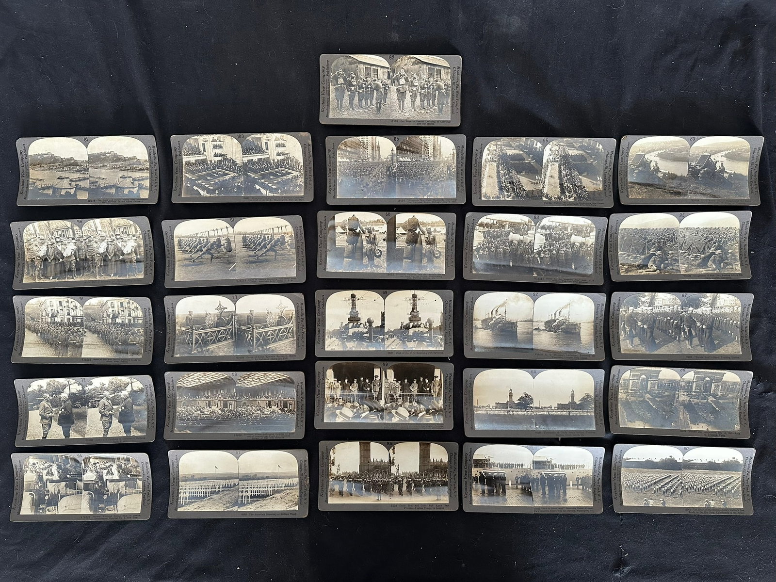 USA 1914 - 1920s, a group of 26 different stereo-cards, all relating to the American Army and Navy (1 of 5)