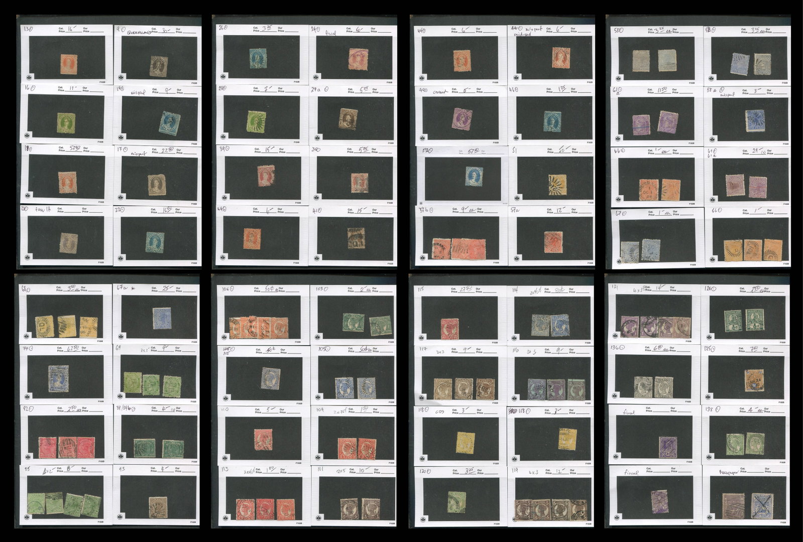 Australia Queensland, 1860-1907, used collection on 102 cards, est Cat. $725.00 (1 of 9)