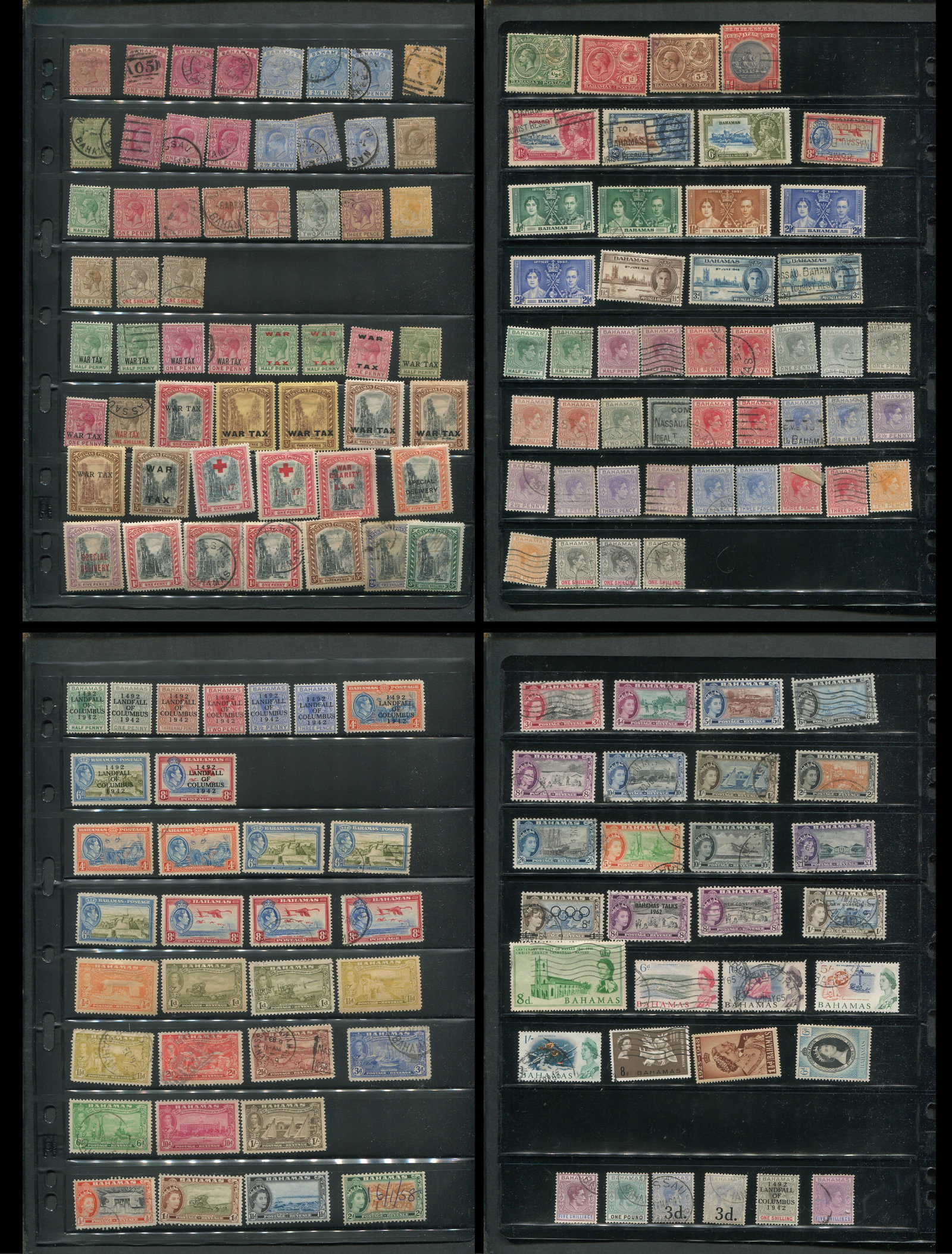 Bahamas 1884 - 1963 #27a / #181. a MH and used selection on 102 cards and two stocksheets, includes (1 of 5)